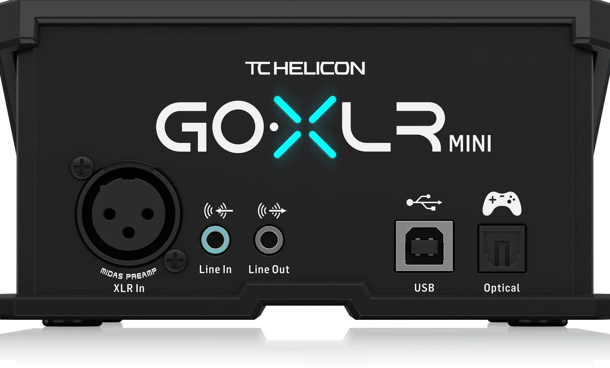 TC Helicon GO-XLR Mini mixeur de transmission en ligne avec interface audio USB et préamplificateurs midas