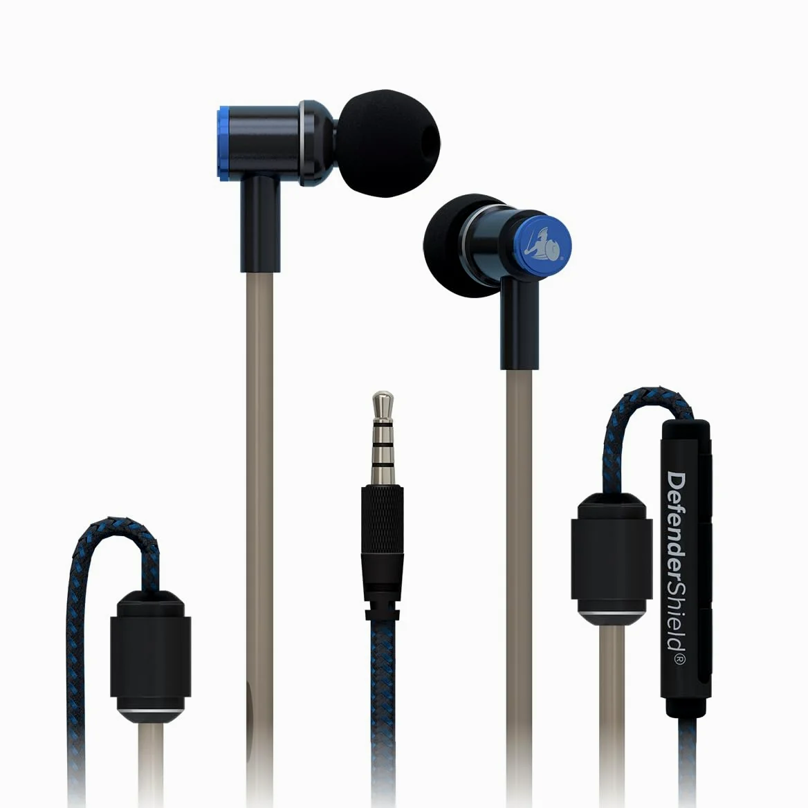 DefenderShield Casque sans EMF - Universel Anti-Radiation Air Tube Casque Filaire Stéréo avec Microphone et Contrôle du Volume - Fonctionne avec iPhone