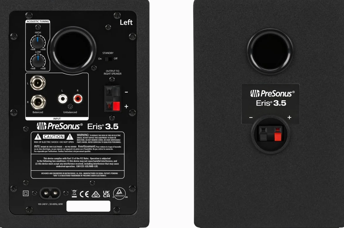 PreSonus Eris E3.5, Enceintes de Monitoring Studio, Paire, 3.5 ", 2 Voies, Multimédia Haute Définition