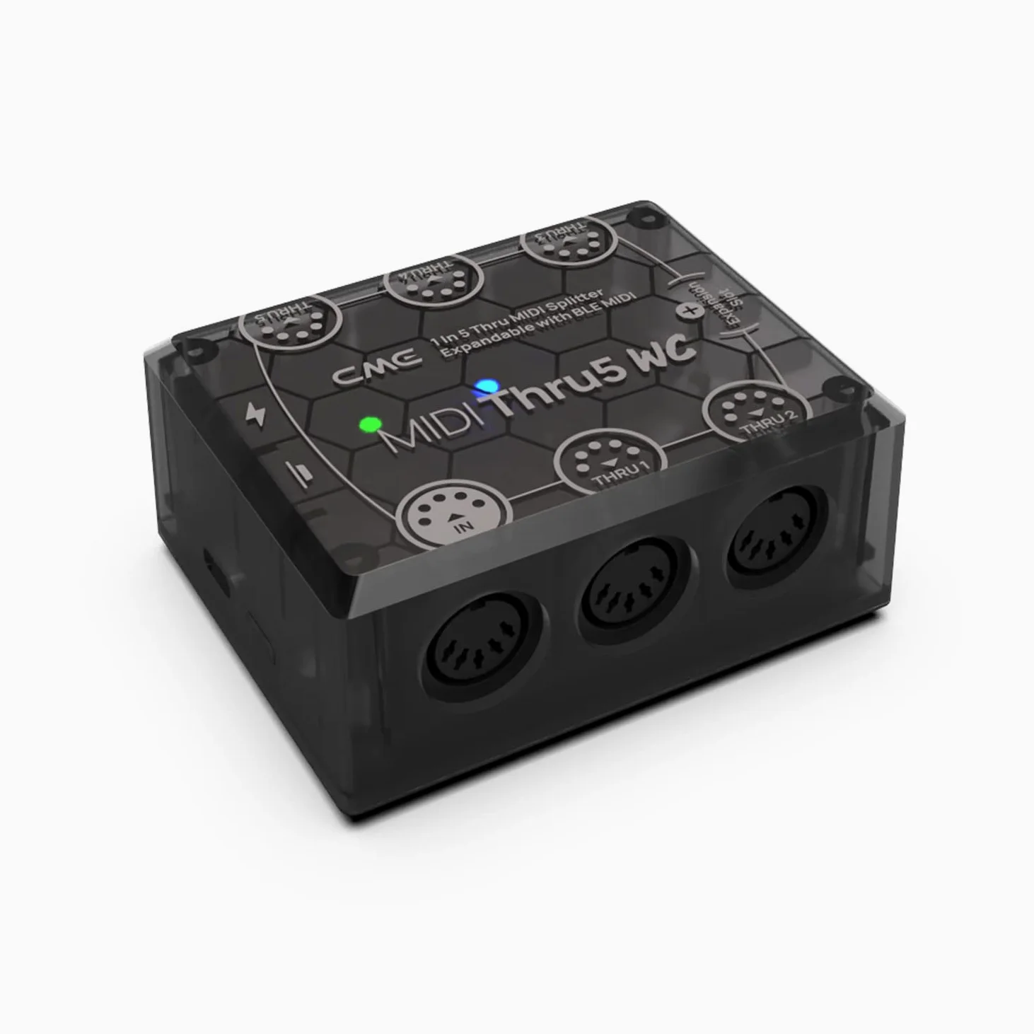 CME MIDI Thru5 WC – Répartiteur DIN 5 Broches 1 Entrée / 5 Sorties, Compatible SysEx, Clock et MPE, Extension Bluetooth Optionnelle