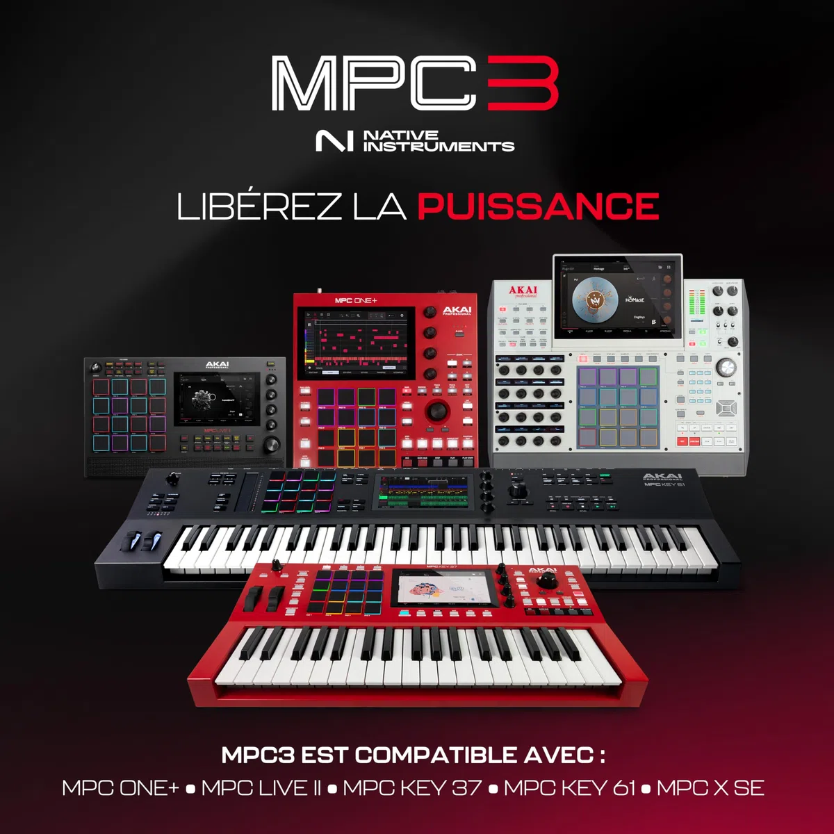 Akai Professional MPC Key 37 Synthétiseur de Production Autonome, Boîte à Rythmes, Clavier MIDI, avec Wi-Fi, Bluetooth, Écran Tactile, Plug-ins et Intégration Native Instruments