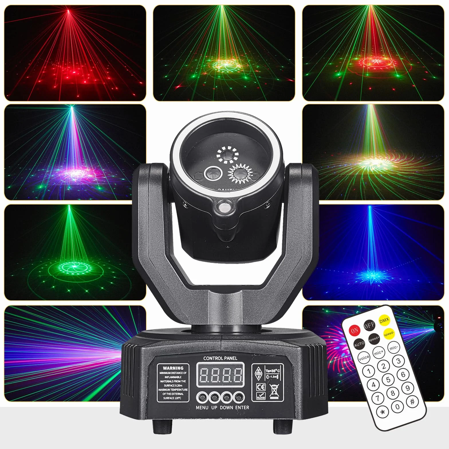 LT04 Lampe disco à tête mobile pour fête, projecteur DJ RVB contrôlé par la musique, projecteur à effet DMX, pour KTV, réunion de famille, mariage, anniversaire, Halloween