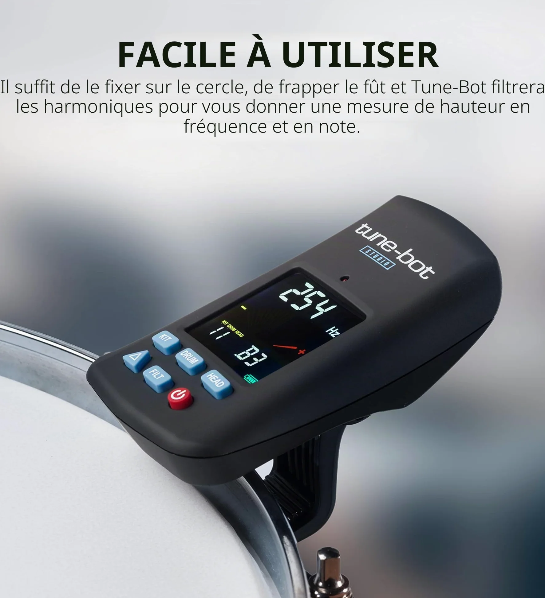 Overtone Labs - TUNE-BOT STUDIO - Accordeur électronique pour batterie - couleur noire