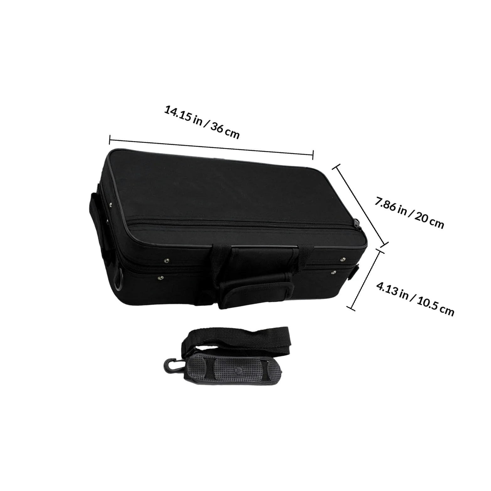 Boîte de Rangement Absorption des Chocs pour Clarinette en Tissu Oxford Noir, Grosse Capacité Paquet Portable Élégant et Transport Facile en Déplacement pour Accessoires