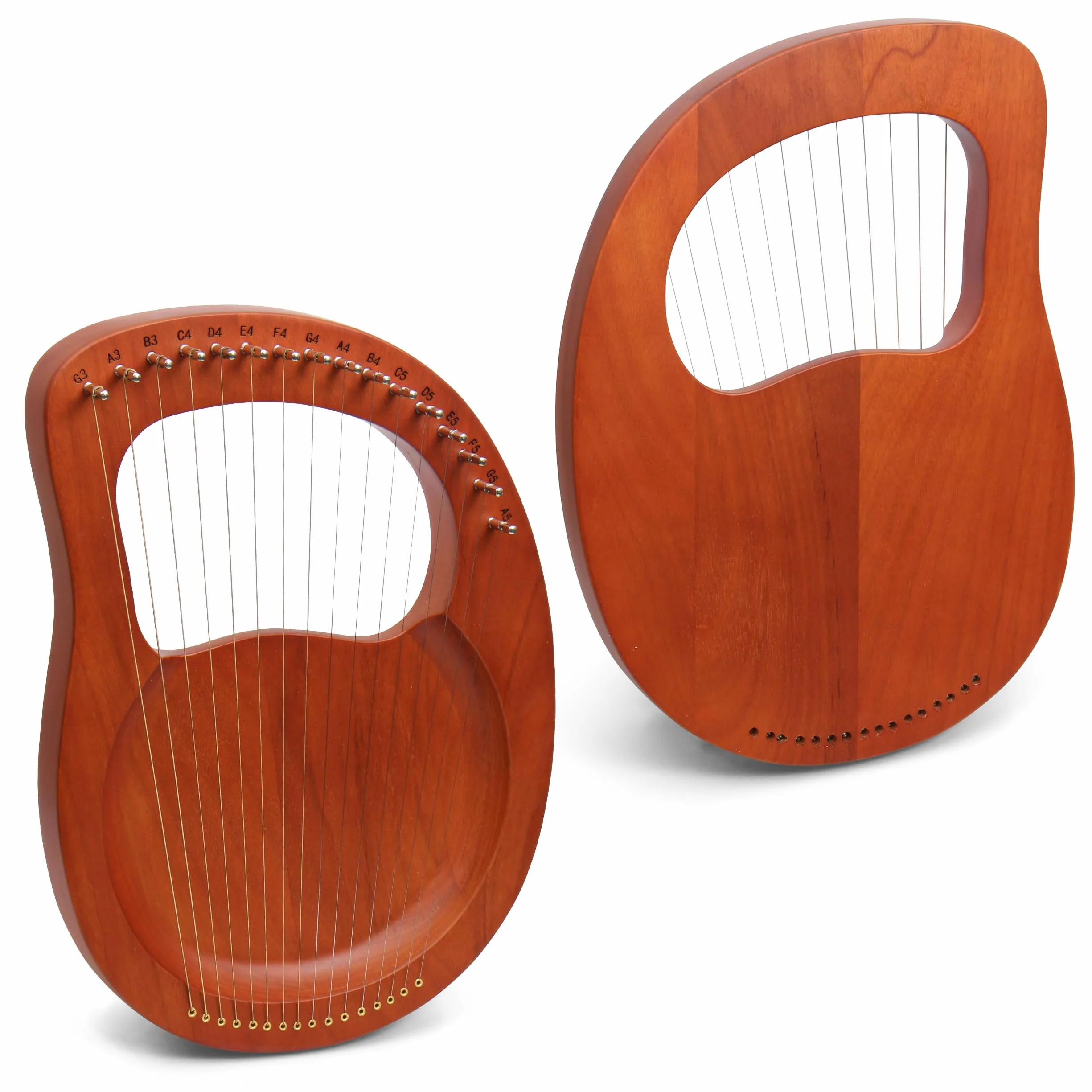 Little Lyre Harpe 16 cordes en acajou avec cordes en métal Style antique avec clé d'accordage et sac de transport Marron