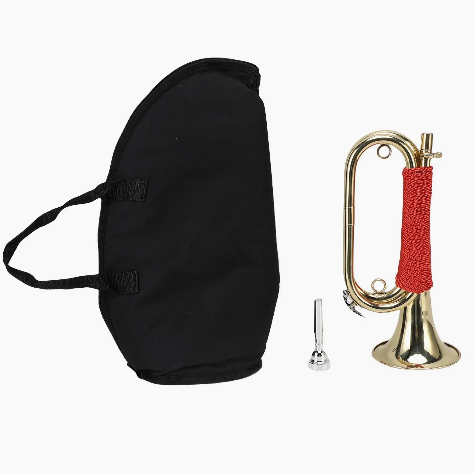 Drfeify Clairon en Laiton de qualité Supérieure, Ton Clair et Brillant, Performance Polyvalente, Kit de Démarrage Complet, Comprend Un Sac de Rangement avec Accessoires pour Groupes Scolaires, Camps