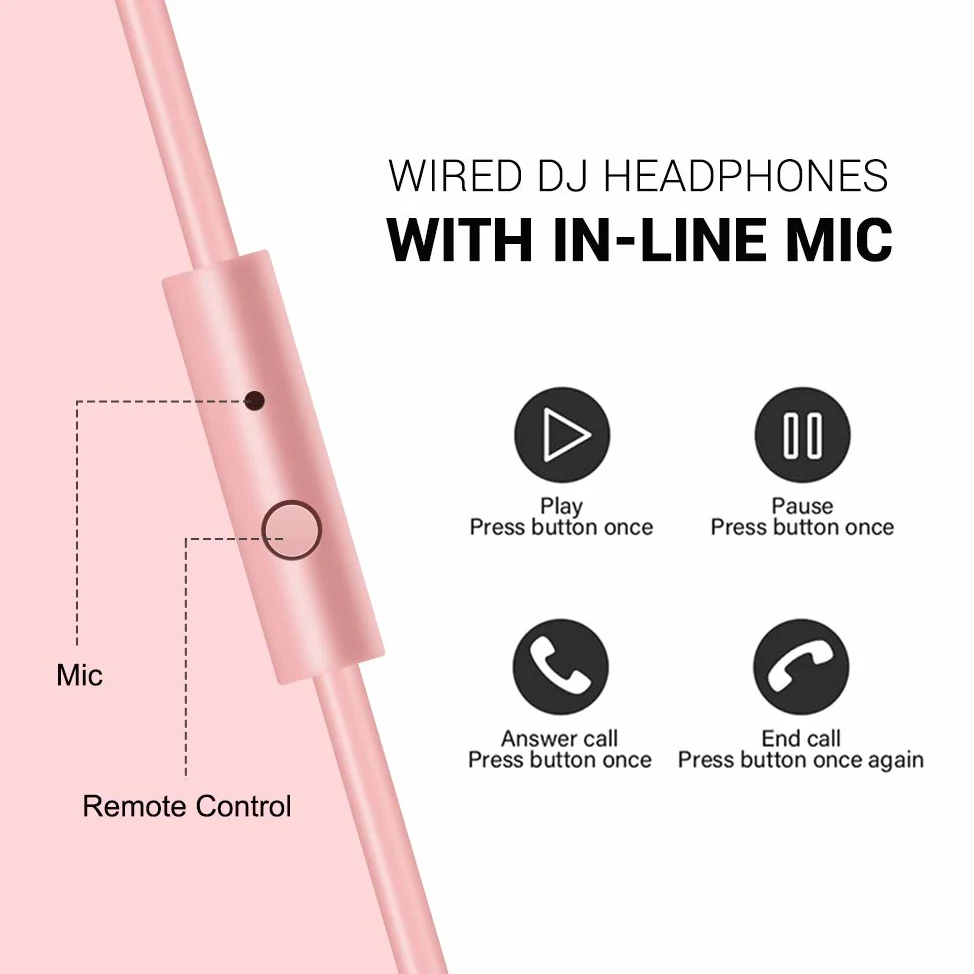 OneOdio Casque supra-auriculaire filaire de studio avec pilote de 50 mm, casque pliable léger avec Shareport et micro pour enregistrement DJ, surveillance, mixage, podcast, guitare, PC, TV (rose doré)