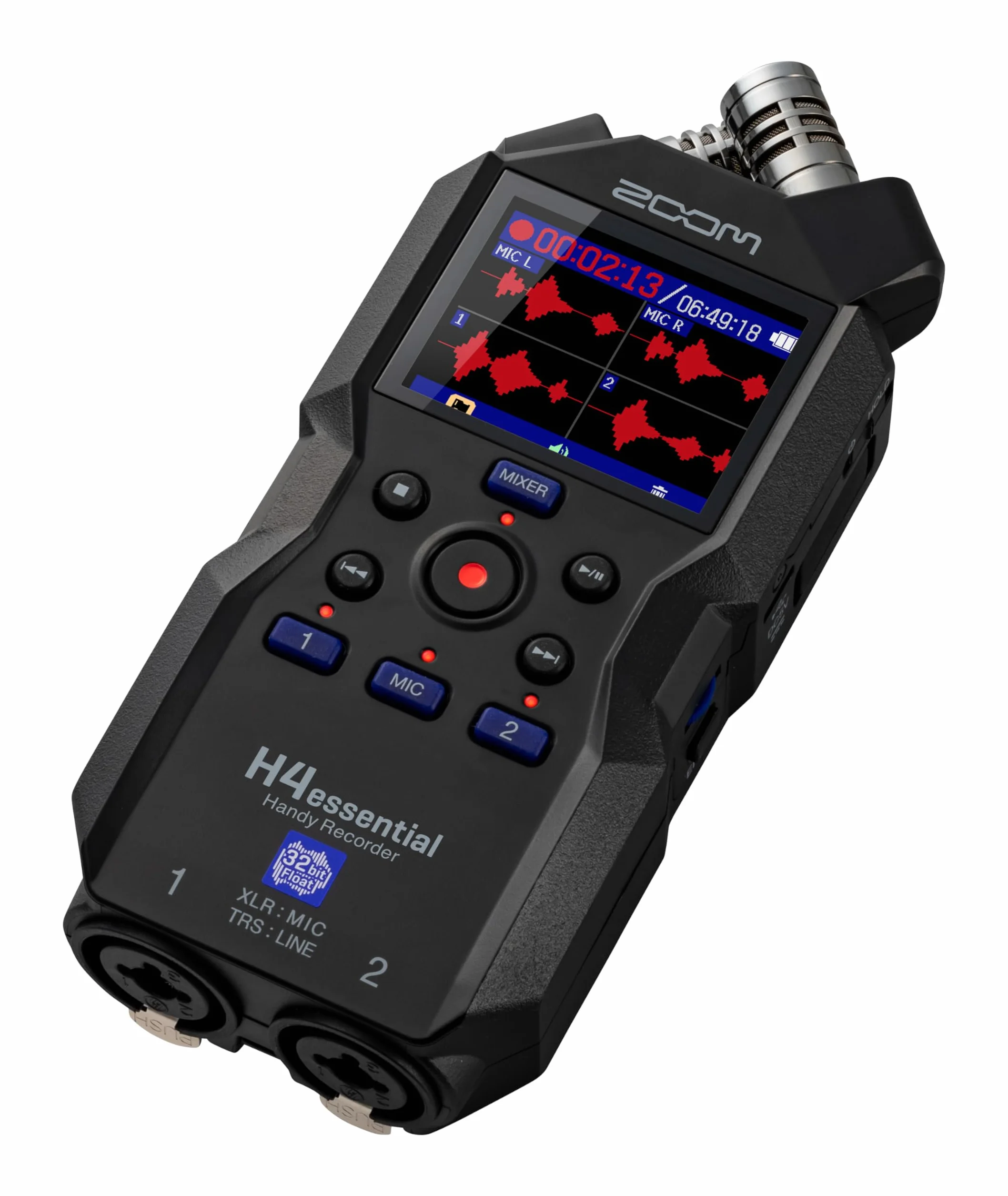 Zoom H4essential Enregistreur Portable 4 Pistes 32 Bits, Guide Vocal, Micro X/Y stéréo, 2 entrées XLR-Jack, Interface Audio USB, pour Musique, Podcast, cinéma, Sound Design ou Reportage