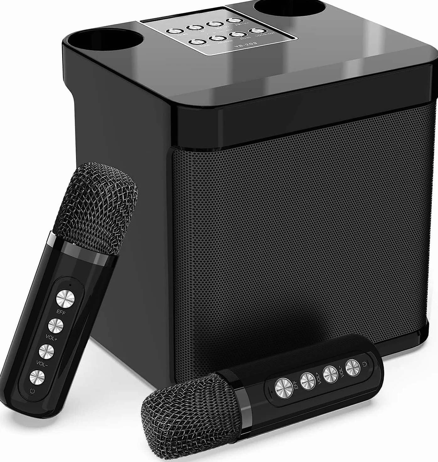 Karaoke Adulte, Enceinte Karaoke 2 Micro sans Fil pour Le Chant, Enceinte Karaoke système de sonorisation Portable kit Karaoke Complet pour la fête, Support Bluetooth, AUX, USB/TF
