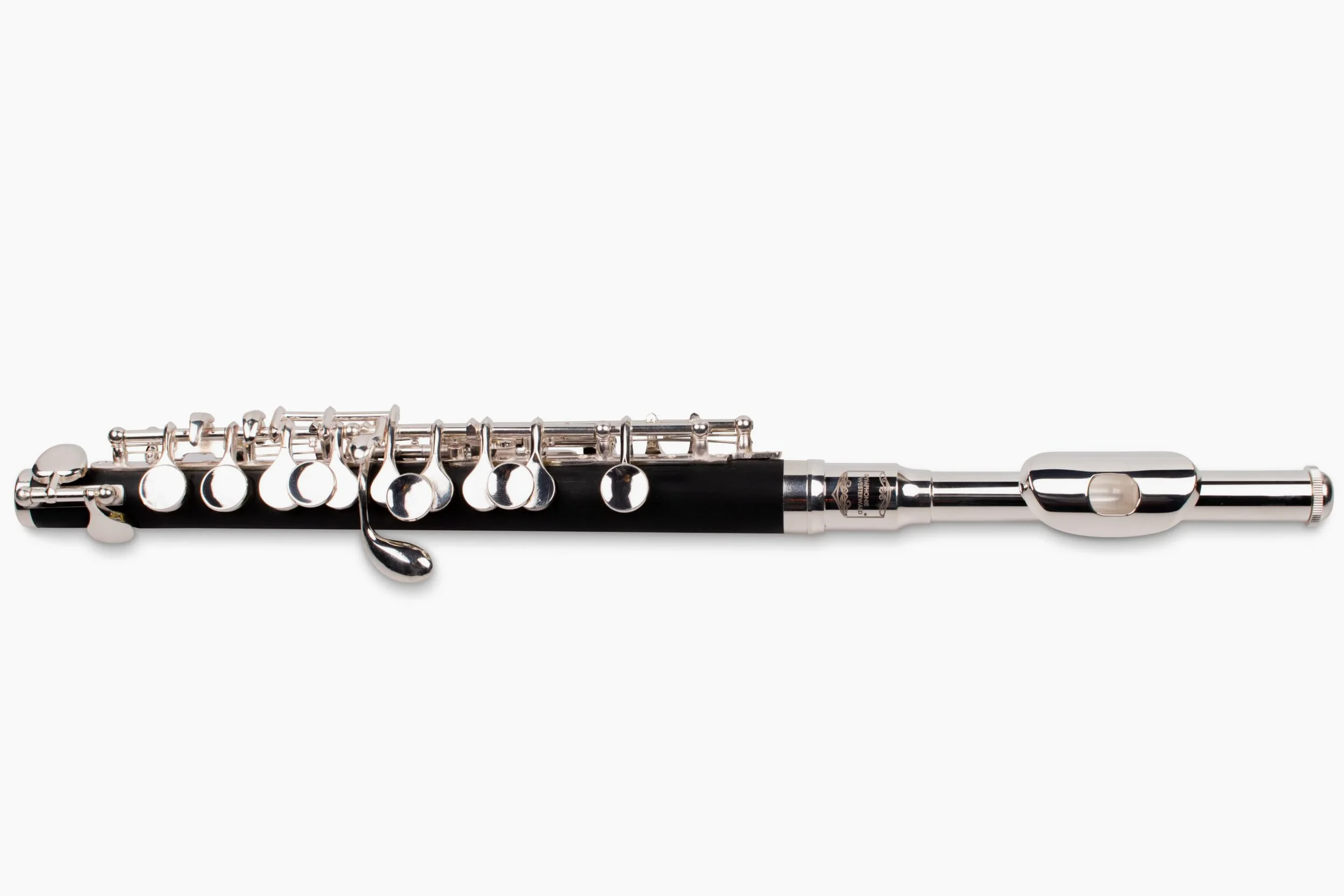 Piccolo Flûte piccolo en véritable argent avec étui de transport pour flûte piccolo, accessoires d'entretien