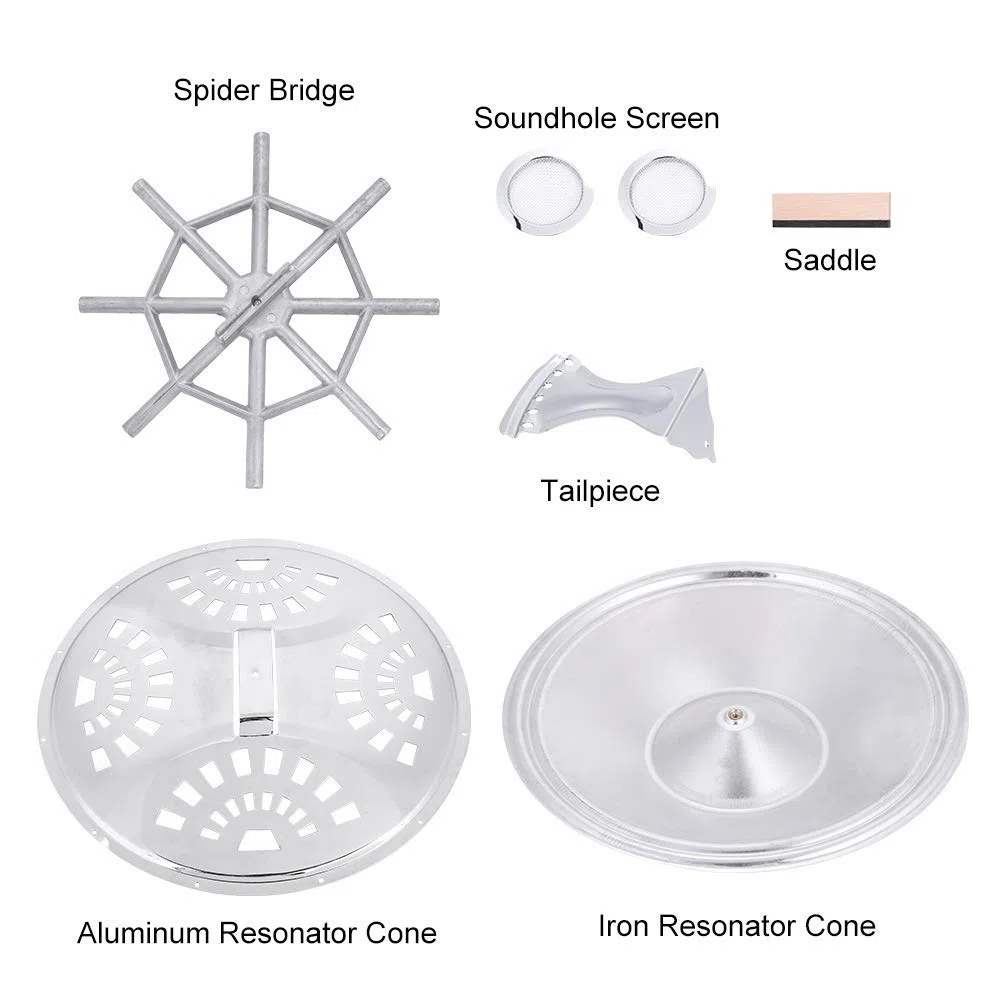 Bnineteenteam Pièce de Rechange complète pour Guitare Dobro Resonator ， Pièce de Rechange pour Guitare 6-en-1 accessoires de jeu