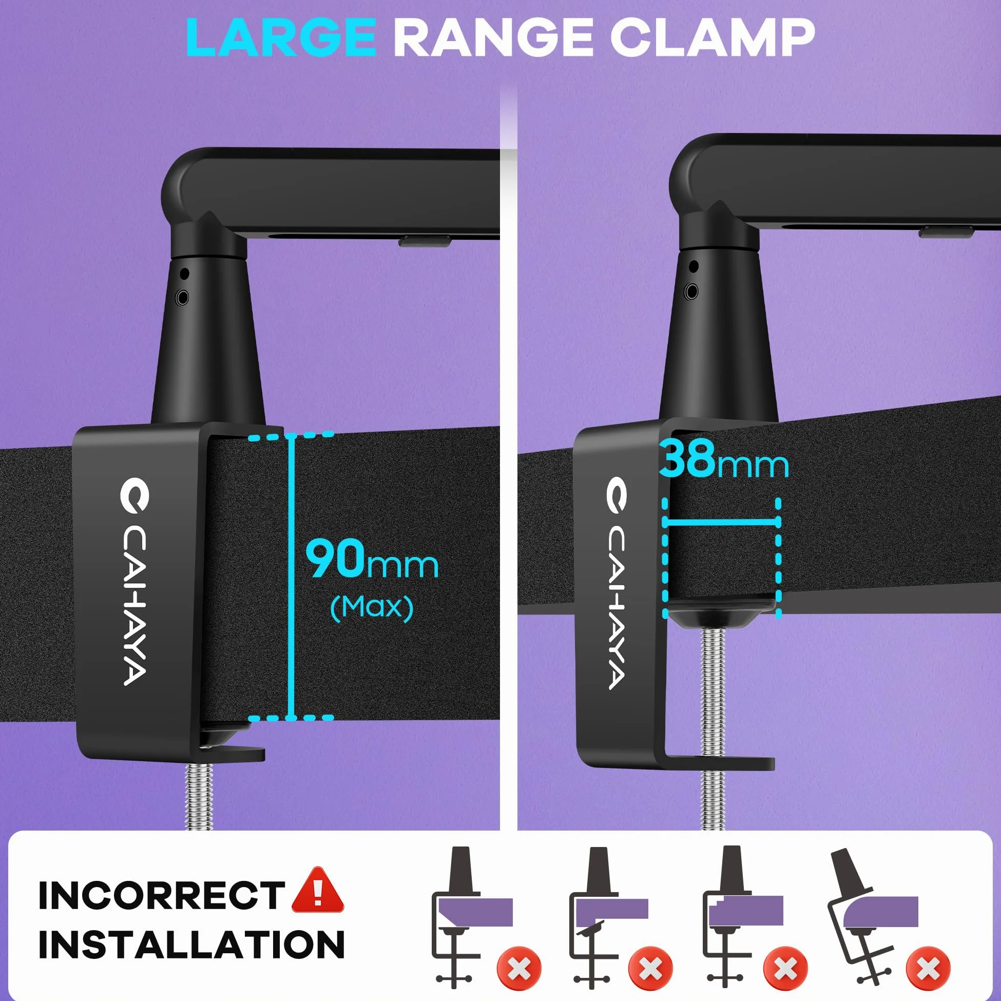 CAHAYA Bras de Micro Professionnel Réglable: Perche Micro Low Profile avec Extension, Design Sous-Écran, Idéal pour Streaming & Enregistrement, Charge 2,5 kg