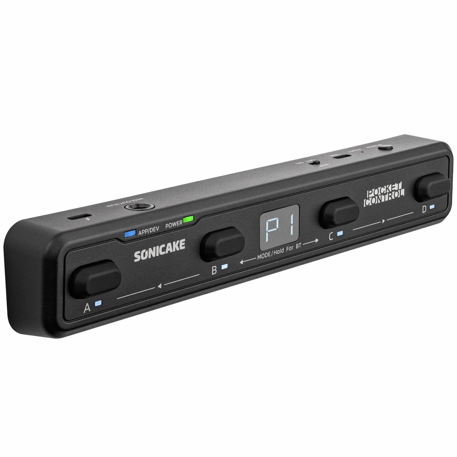 SONICAKE Contrôleur MIDI sans Fil 4 Boutons Contrôle via Application BT Pocket Control (Noir)
