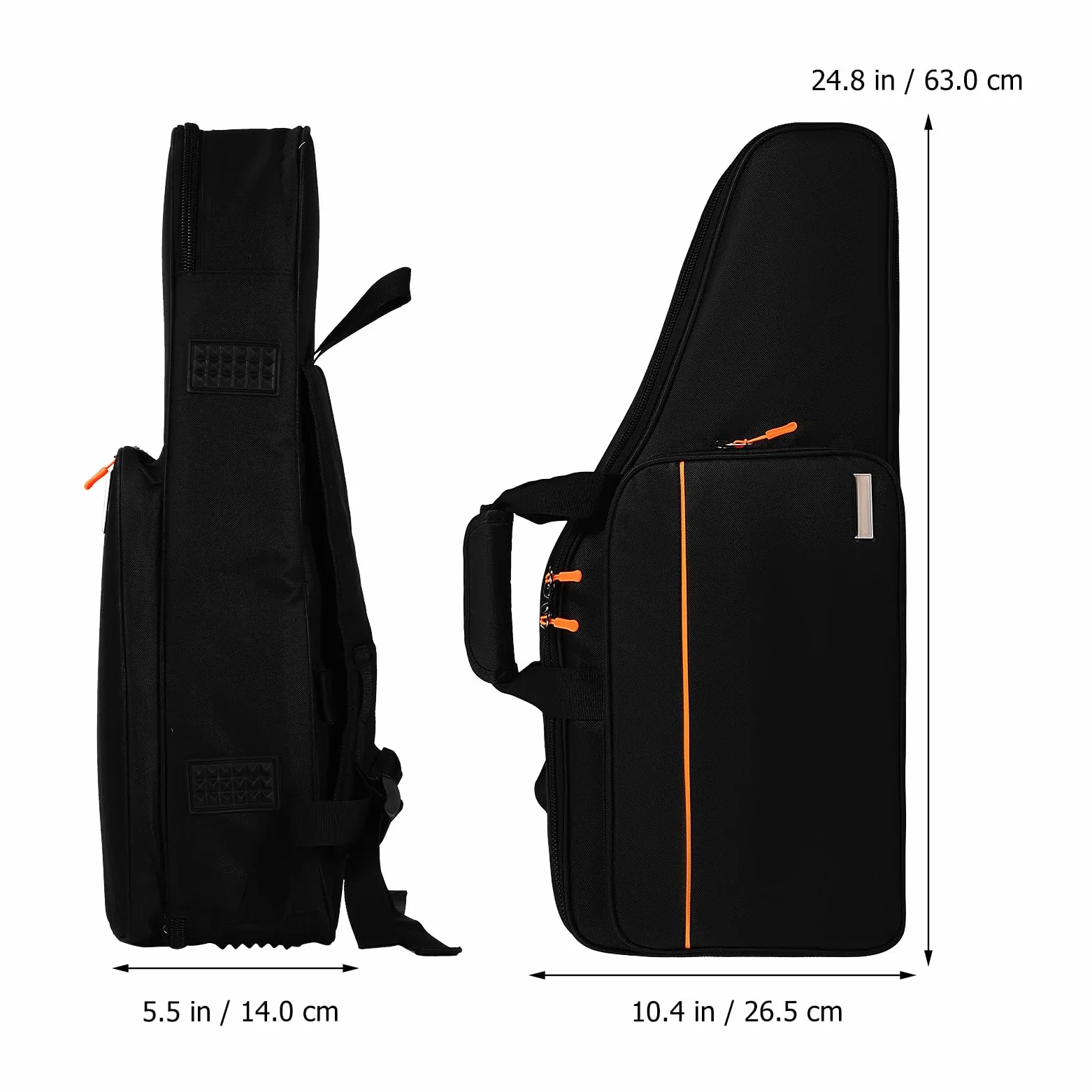 Vaguelly Valise pour saxophone alto Oxford étanche avec rembourrage de 18 mm, bandoulière, poche extérieure, de transport léger pour saxophone Noir