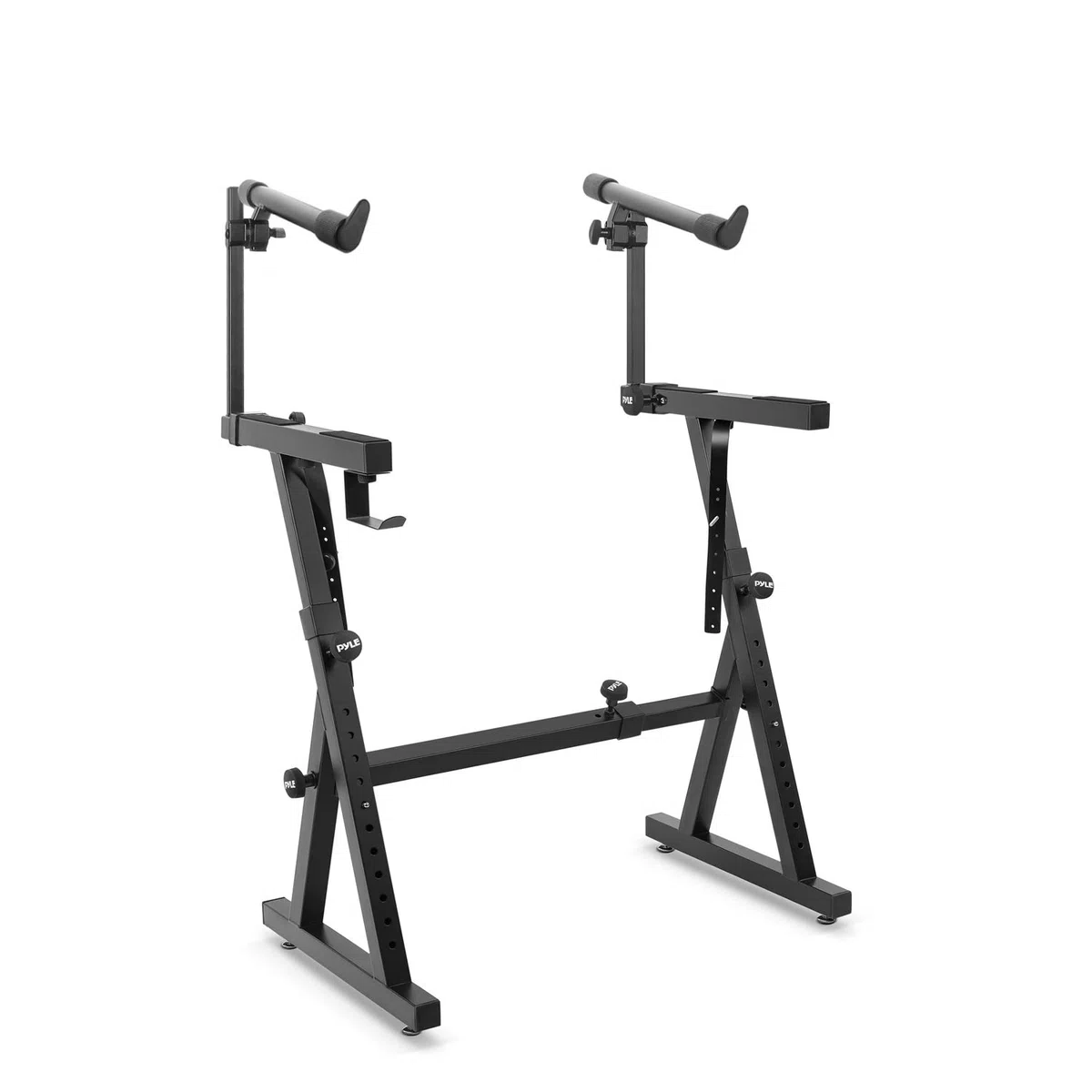 Pyle Support Clavier, Support Piano avec hauteur réglable et inclinaison, Keyboard Stand en Z, Pied Piano-Pliable, pour studio à domicile, Noir