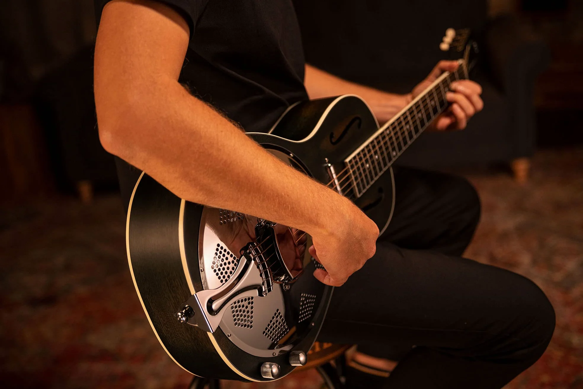 Ortega Guitars Guitare Résonateur Électro-Acoustique – Micro Lipstick – Americana Series – Acajou, Multicolore (RRG30E-DD)