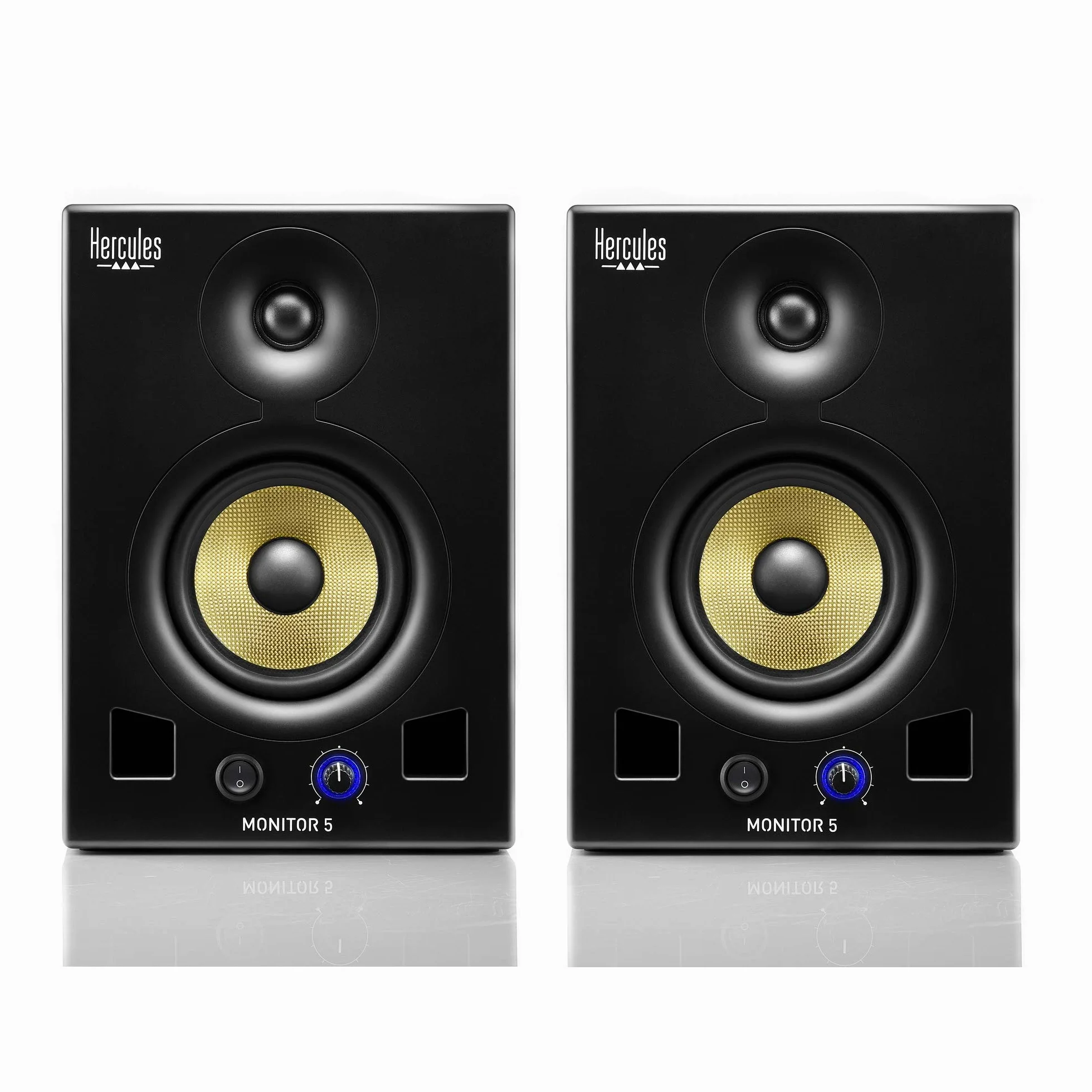 Hercules Monitor 5 – Paire d’enceintes actives de monitoring bi-amplifiées 2x80 watts – Haut-parleurs 5 pouces