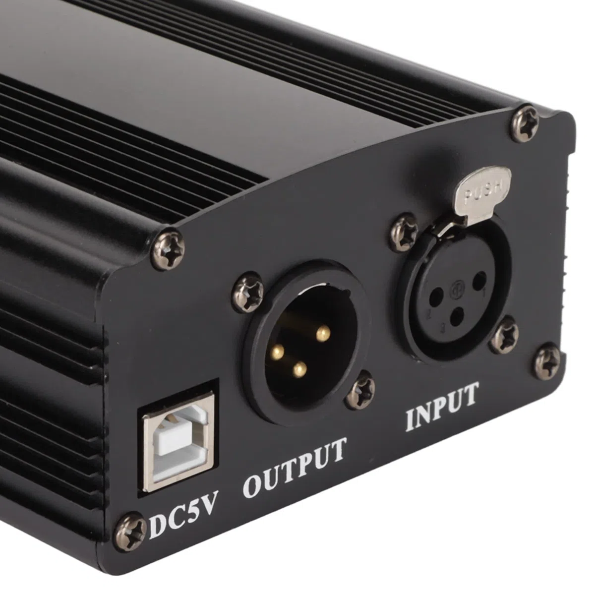 Bewinner Alimentation Fantôme 48 V, Alimentation Fantôme pour Microphone à Fonctionnement Facile, Alimentation Micro à Condensateur 1 Canal avec Câble XLR 3 Broches et Câble USB.