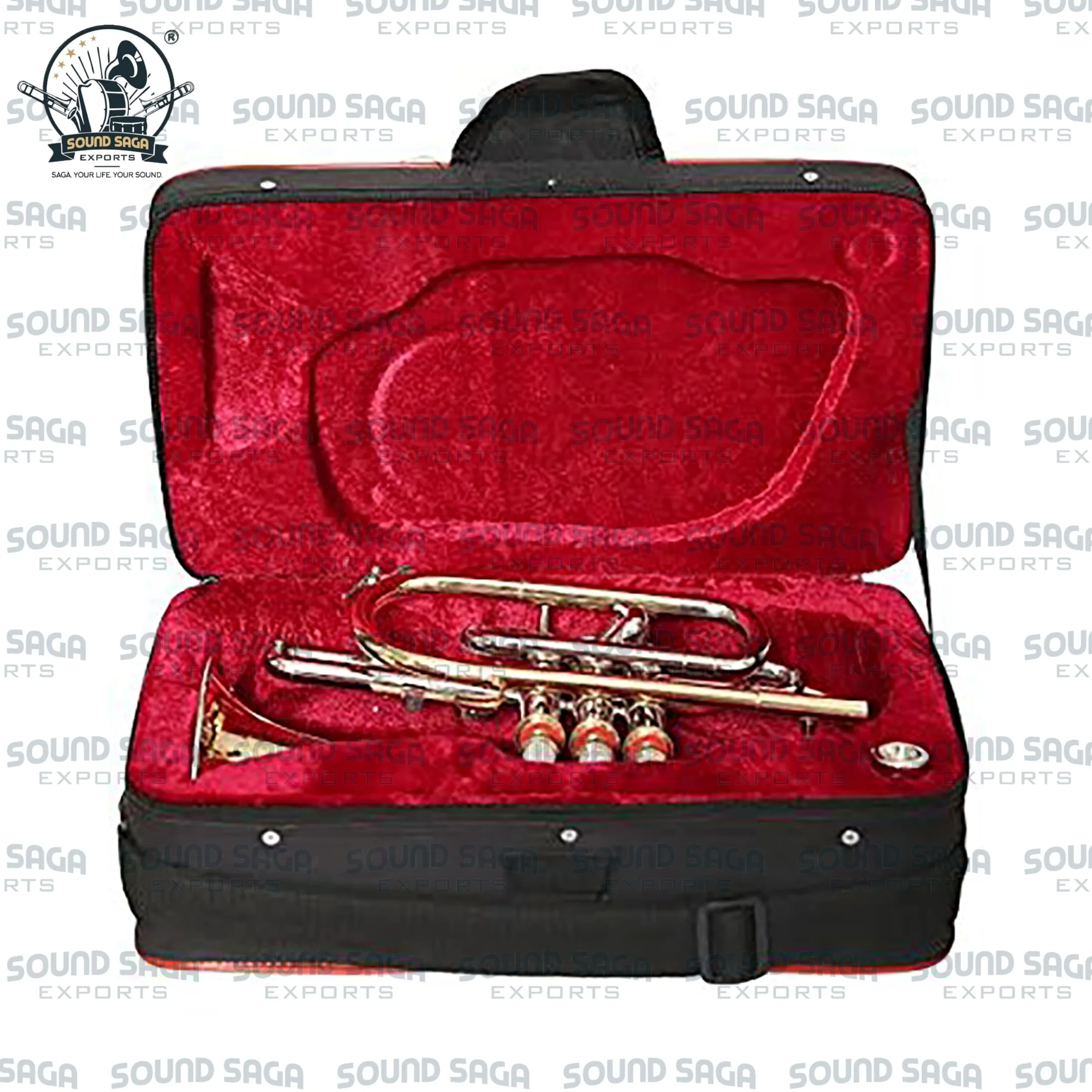 Cornet BB Pitch 3 pistons de qualité supérieure avec embouchure et étui de transport (Nickel)