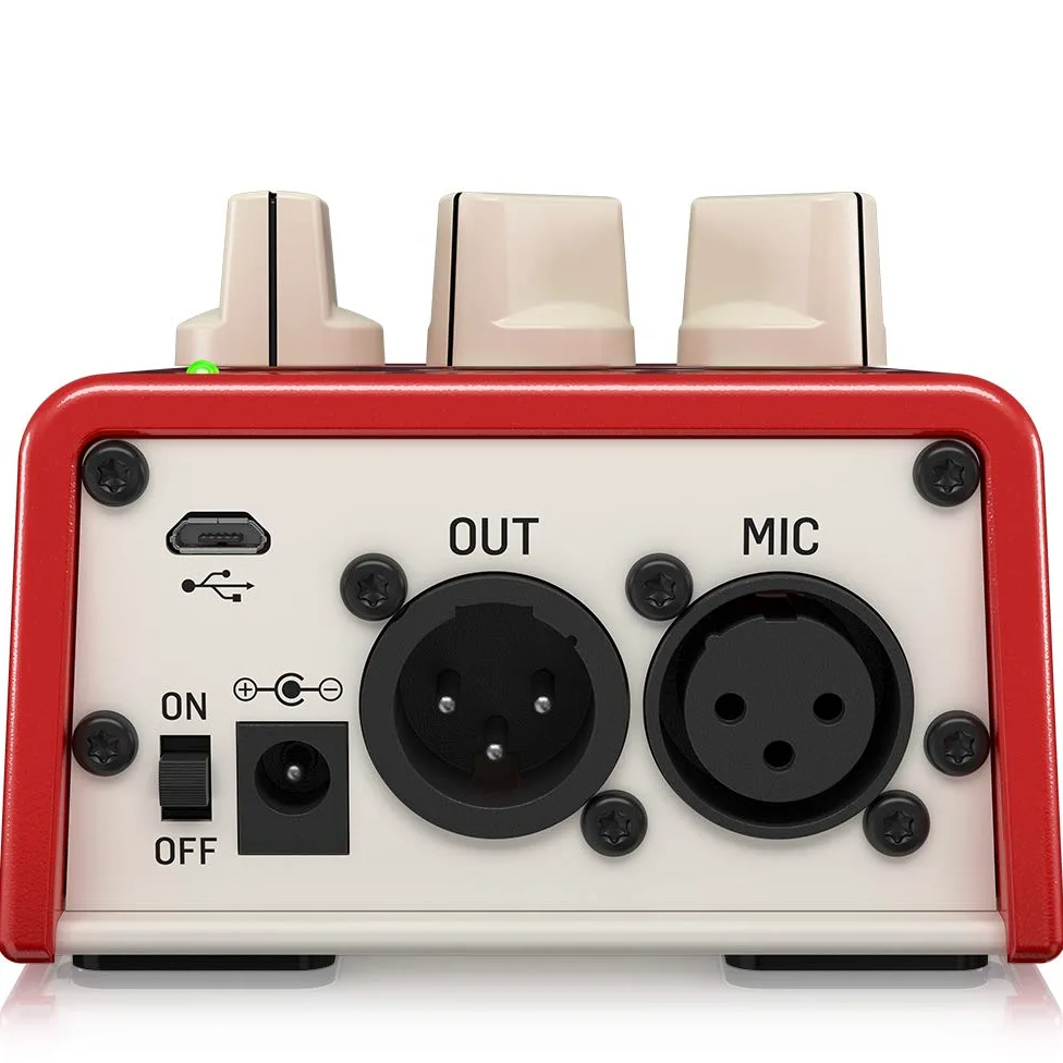 TC Helicon Mic Mechanic 2 Pédale de Compression Vocale Ultra-Simple Alimentée par Pile avec Réverb, Écho et Correction de La Justesse