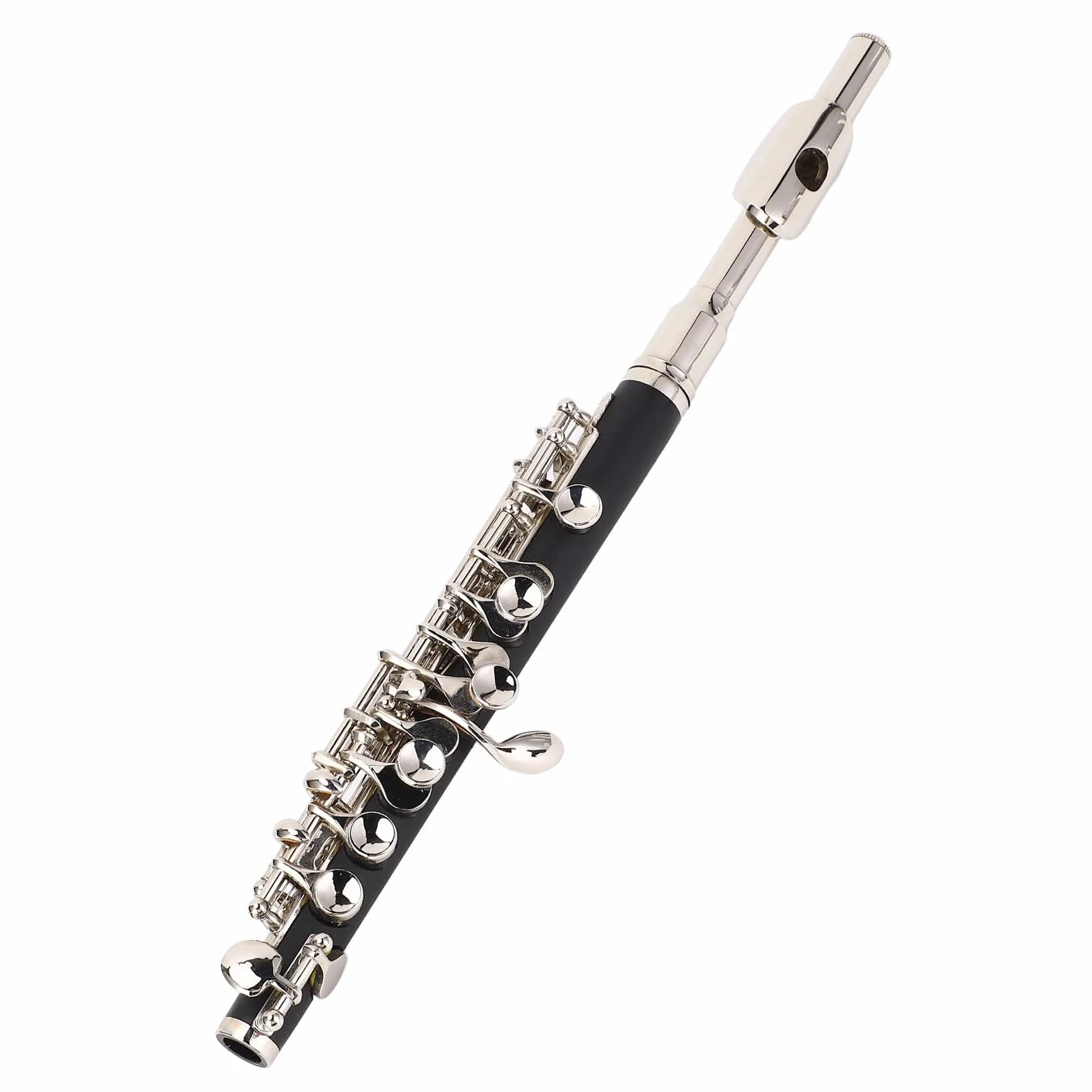 Clé Professionnelle C Piccolo Flûte Facile à Jouer pour les Débutants, Corps en Cuivre Ni, Trous de Soufflage CNC de Précision, Clés Brillantes