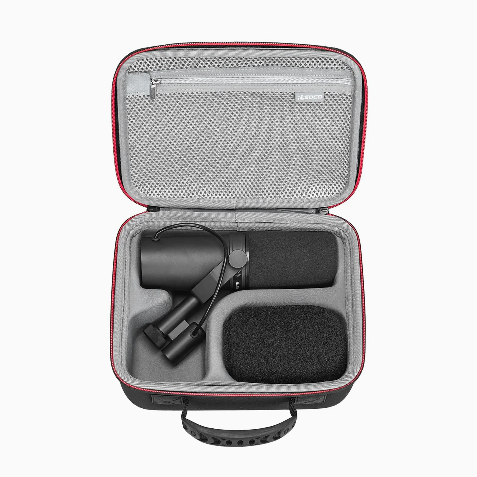 RLSOCO Étui Compatible avec Shure MV7X XLR/MV7+/MV7i/MV7 Podcast Microphone & avec SM7B/SM7dB/MV6 Microphone Dynamique (Étui Uniquement) - Noir