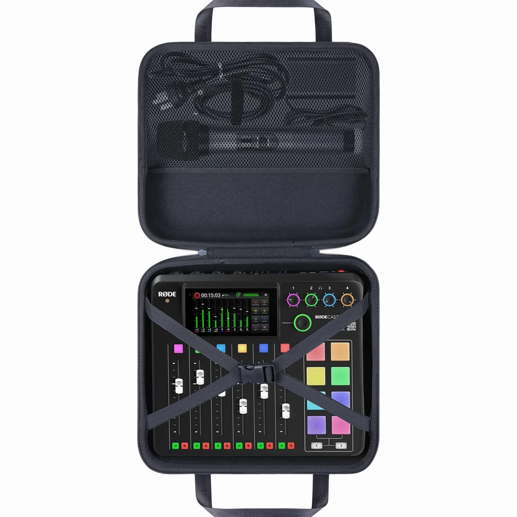 Khanka Étui de Transport Rigide Compatible avec la Production Tout-en-Un RØDECaster Pro II, Housse de Protection de Voyage pour RØDE Caster Pro II (étui Uniquement)