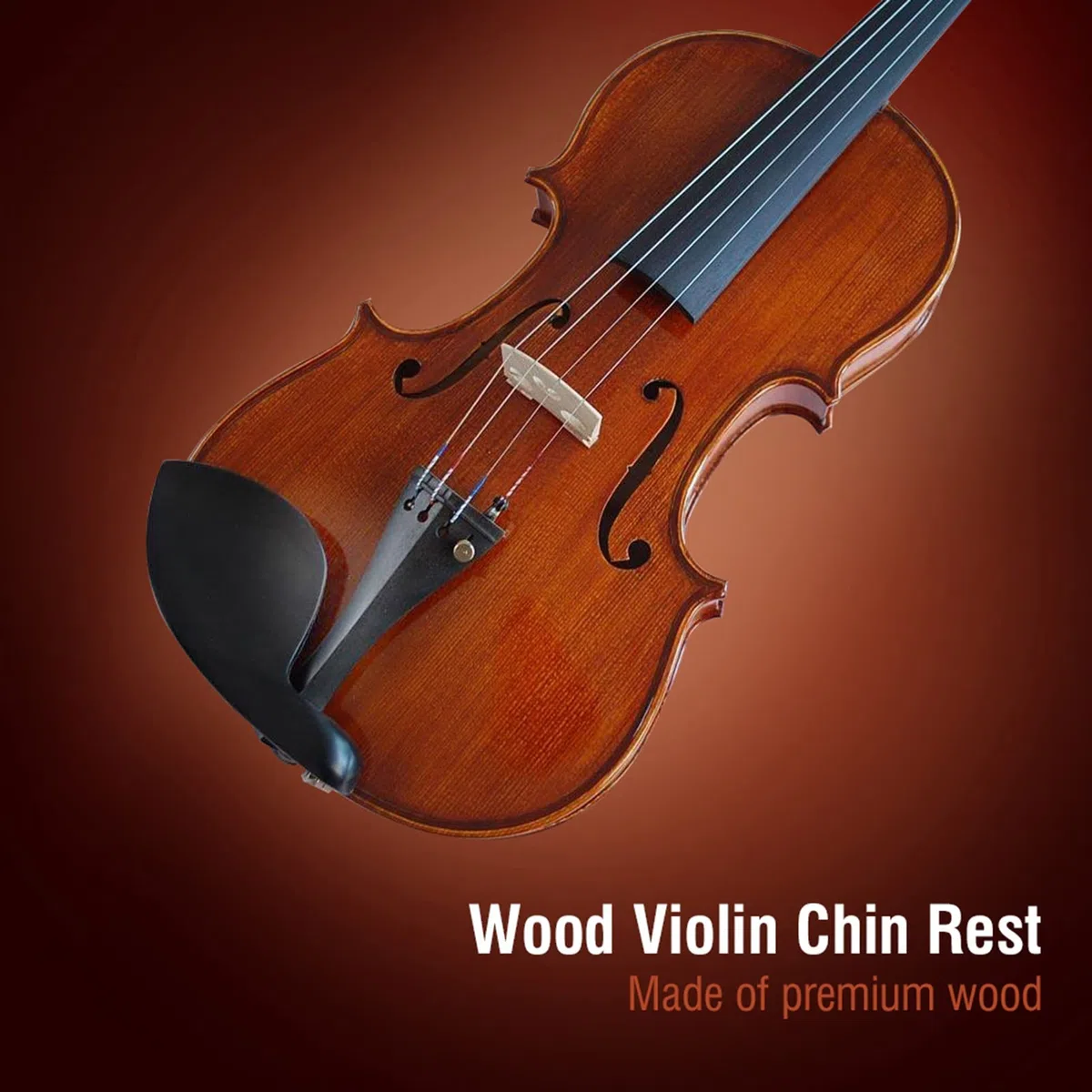 Mentonnière pour violon - Support - Avec fixation métallique standard ajustable pour instrument de musique de taille 4/4