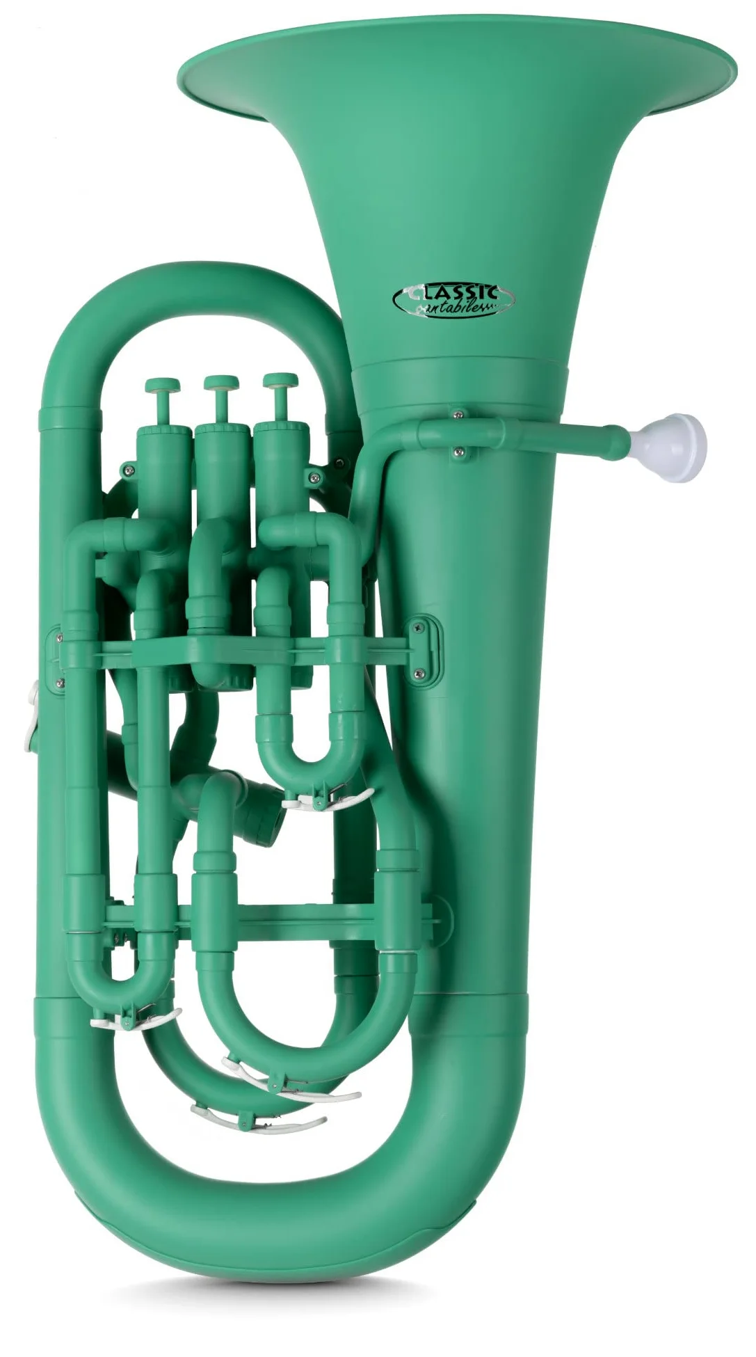 Classic Cantabile MardiBrass Euphonium Bb en plastique - 4 pistons en aluminium - seulement 2,2 kg léger - avec embouchure et housse - vert mat