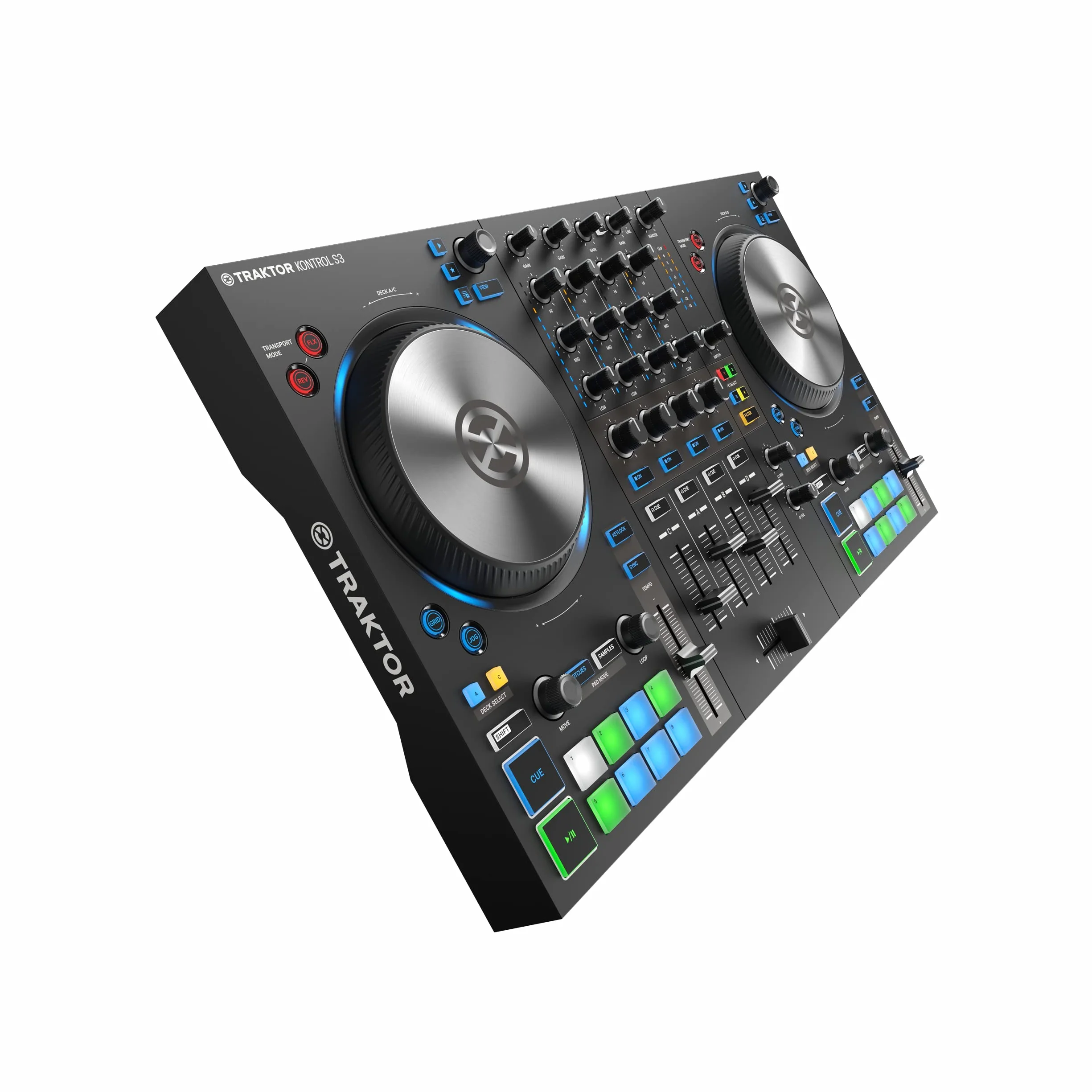Native Instruments Tracteur Kontrol S3 Contrôleur DJ 4 canaux 16 pads Carte son intégrée Tracteur Pro 4