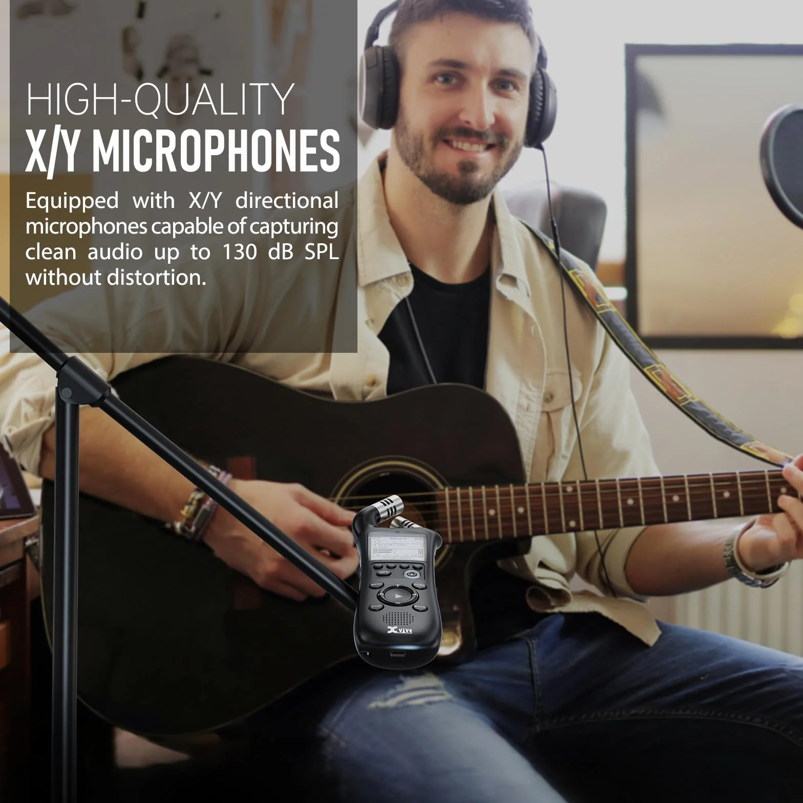 Xvive - XV1-R - Enregistreur numérique portatif avec microphones intégrés - enregistrement stéréo mono wav