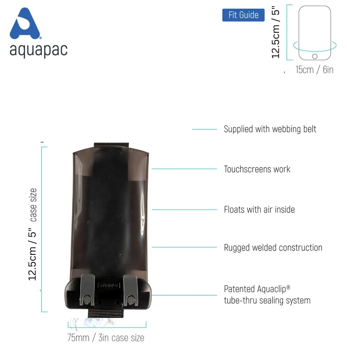 Aquapac ÉTui éTanche pour Microphone Radio, Petit, Garantie 5 Ans, Fabriqué Au Royaume-Uni, Ingénieur du Son Professionnel, Appareils éLectroniques Spécialisés Filaires