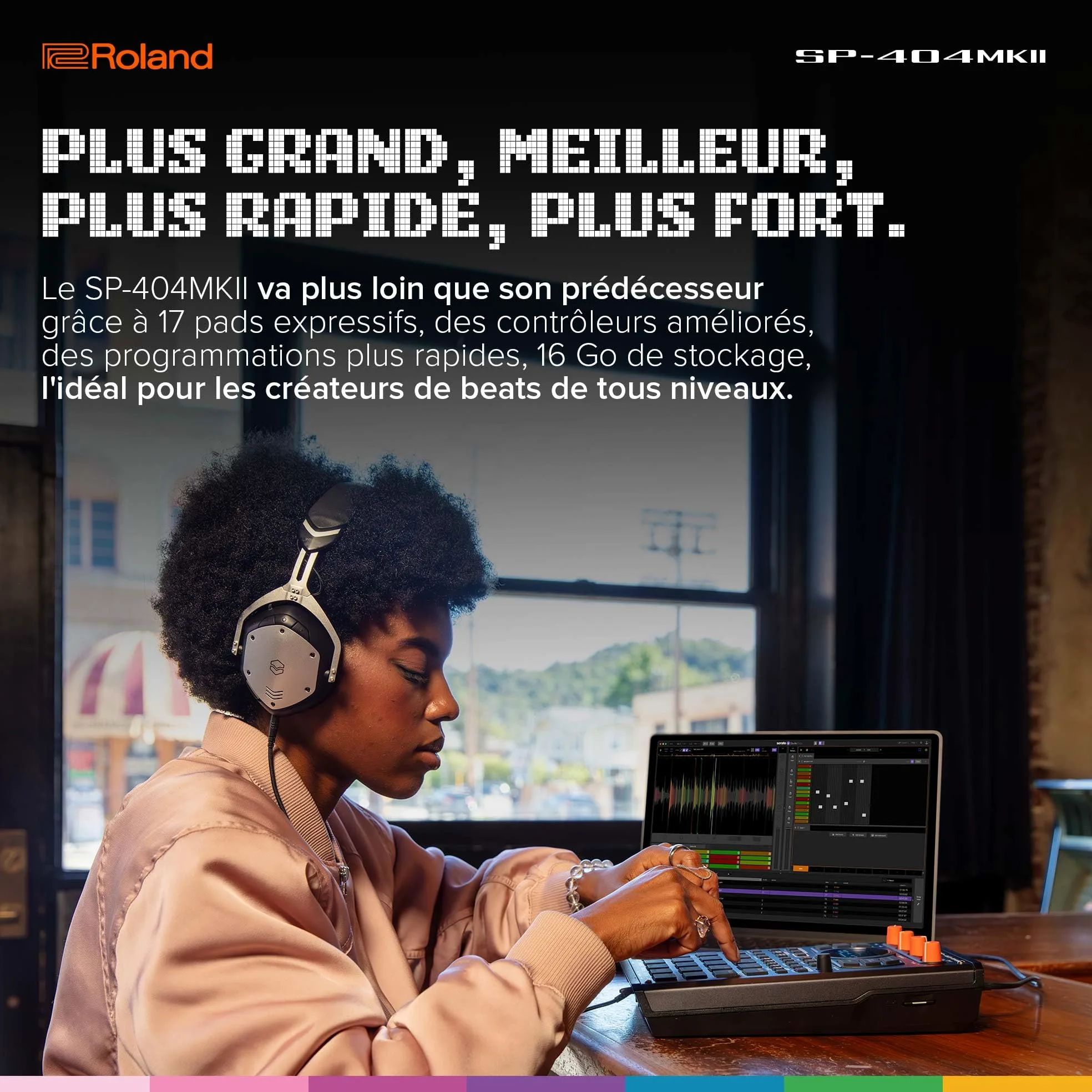 Roland SP-404MKII Échantillonneur et processeur d'effets créatif | Le légendaire SP-404 Beat Maker avec de nombreuses améliorations | Programmation rapide | Mémoire interne de 16 Go