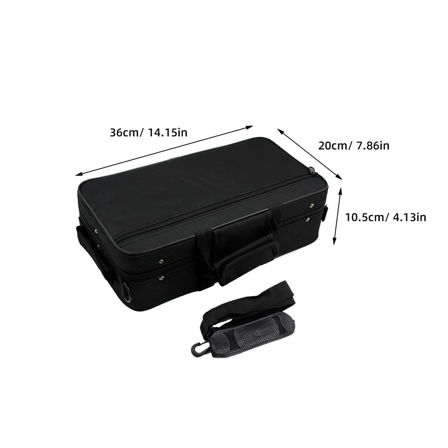 Boîte de Rangement Absorption des Chocs pour Clarinette en Tissu Oxford Noir, Grosse Capacité Paquet Portable Élégant et Transport Facile en Déplacement pour Accessoires