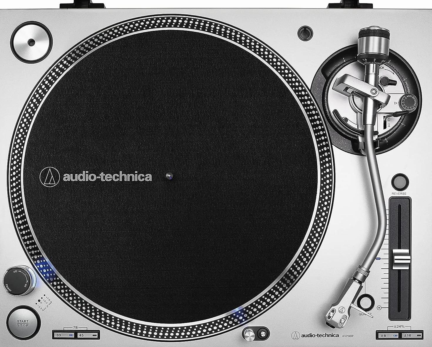 Audio-Technica LP140XPSVEUK Platine professionnelle à Entraînement Direct Argent