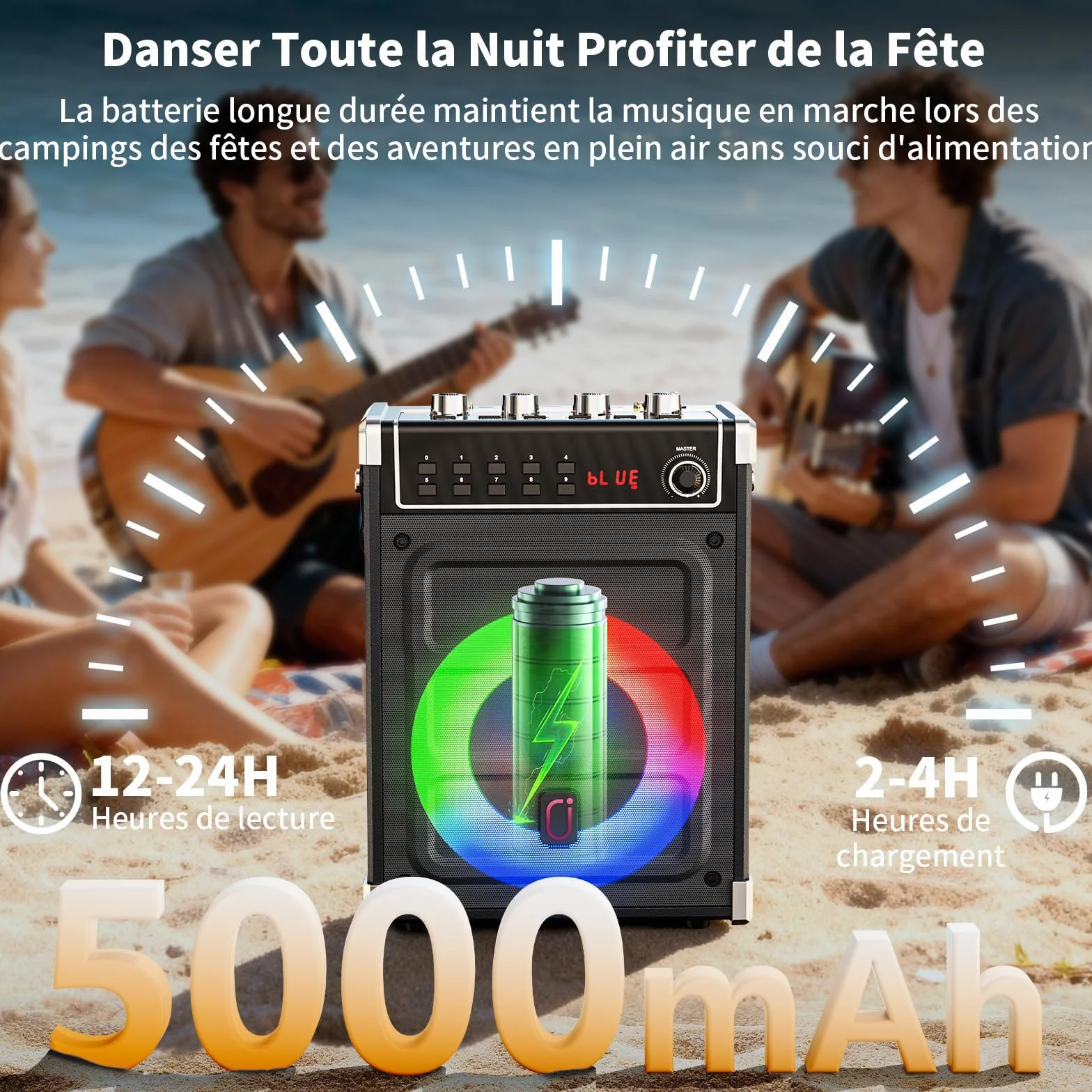 JYX Machine Karaoke Adulte, 380W Puissance, Enceintes Karaoké Professionnelles avec 2 Micro sans Fil et Lumières Fête DJ, Système karaoké Portable Compatible TWS/AUX/FM/USB/TF, Noir