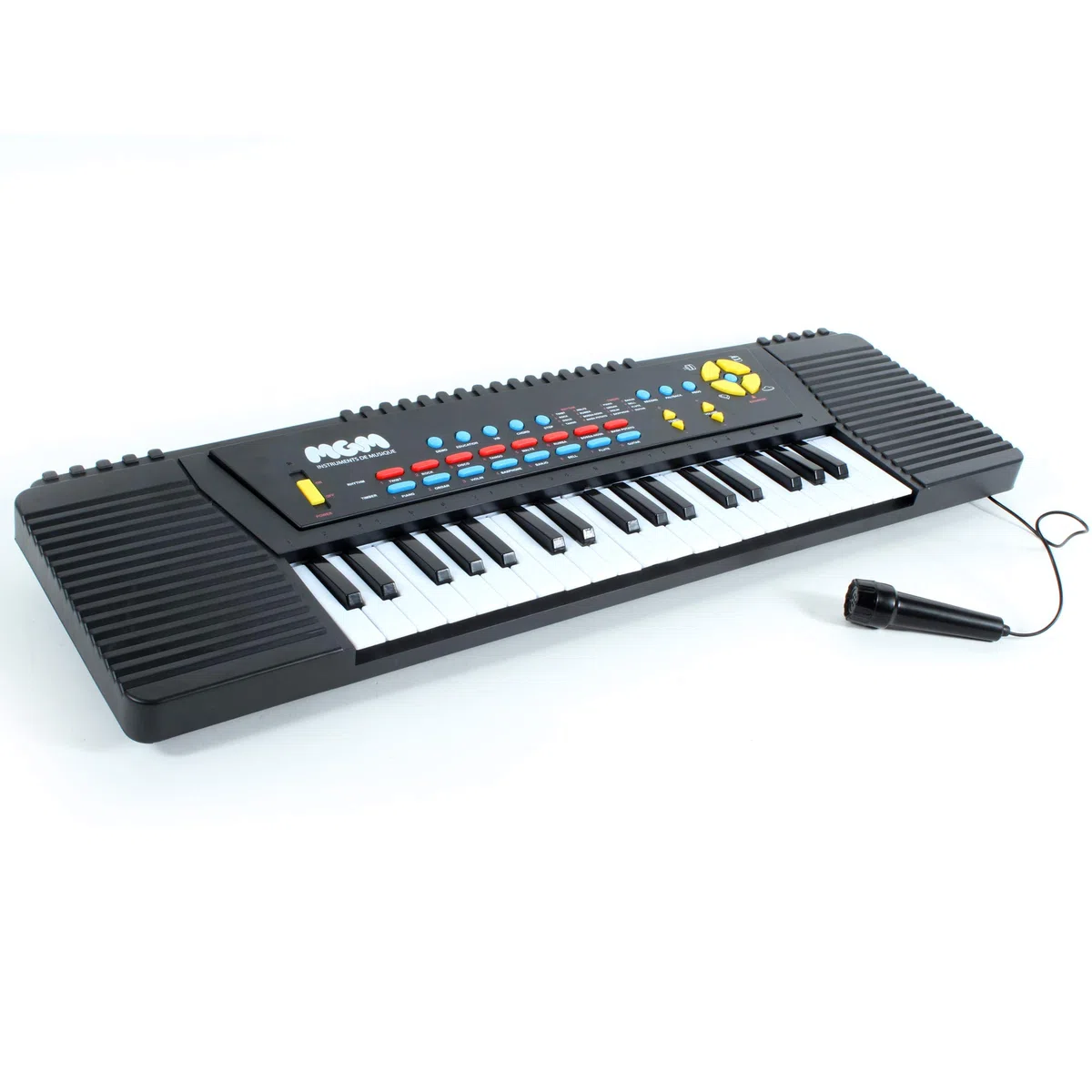 WS - Synthétiseur - 37 Touches - Initiation - 610609 - 63 cm - Noir - Idéal pour Les Débutants - Musique - Instrument - Izzy - Piano - Musicien Amateurs -Cable USB Inclus - Micro