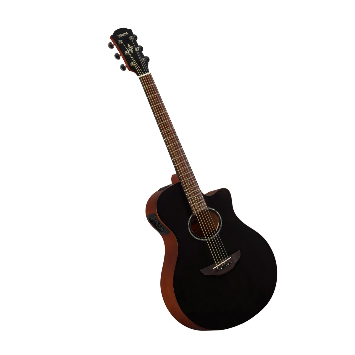 YAMAHA APX600M Guitare Électro-Acoustique – Finition Mate, Caisse Compacte Thinline, Diapason 25”, Table Massive, Système65 avec EQ et Accordeur – Smokey Black