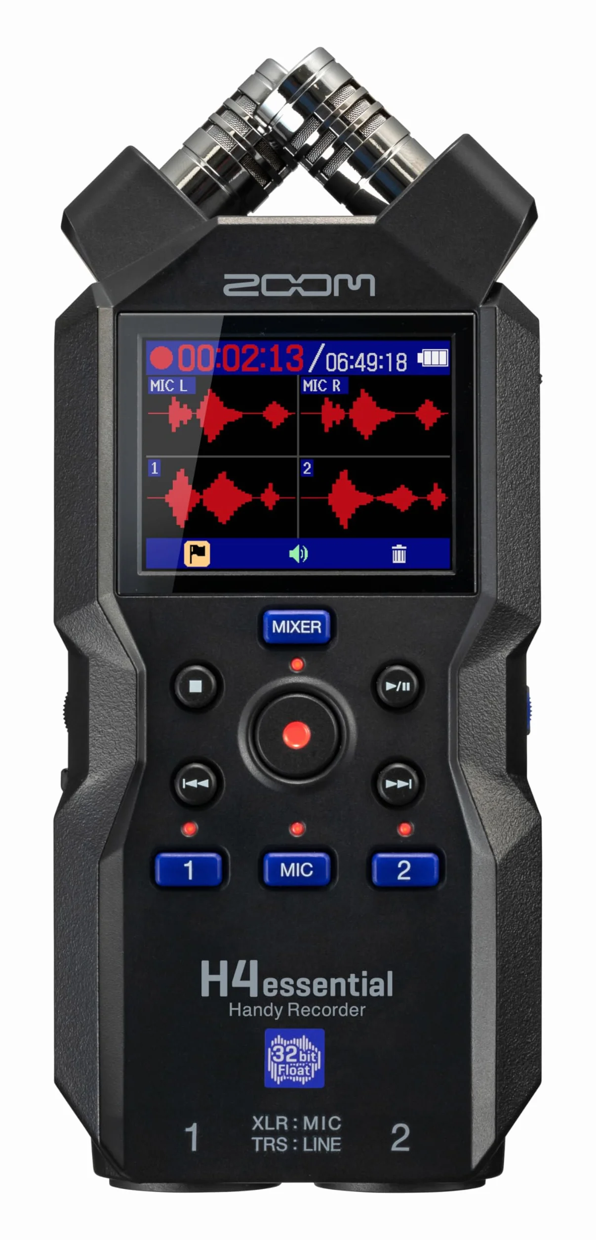 Zoom H4essential Enregistreur Portable 4 Pistes 32 Bits, Guide Vocal, Micro X/Y stéréo, 2 entrées XLR-Jack, Interface Audio USB, pour Musique, Podcast, cinéma, Sound Design ou Reportage