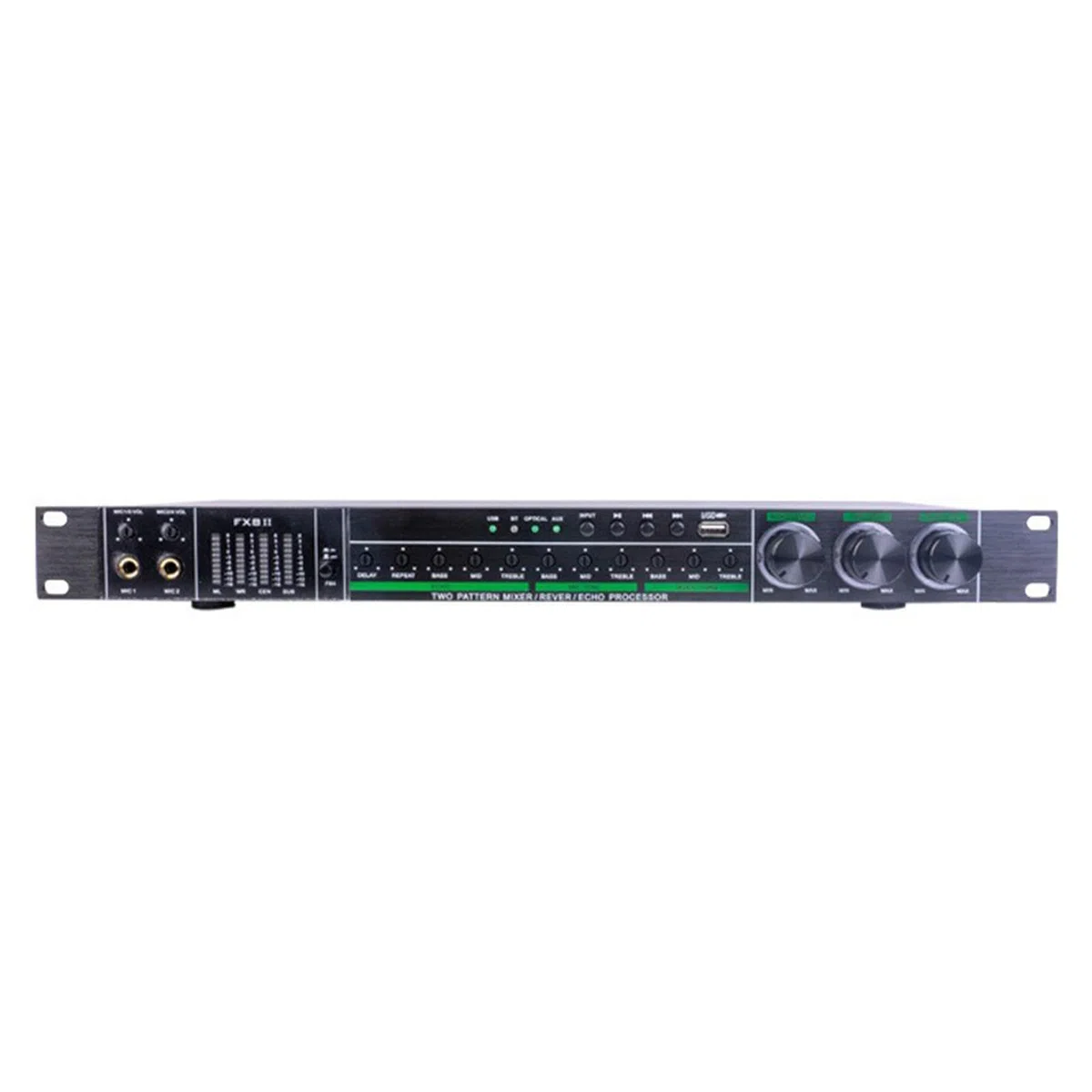 GZPKJ Processeur D'effets Vocaux, Processeur Audio Anti-hurlement Professionnel, Méthodes De Transmission Audio Multiples, Affichage LED, pour Réverbérateur Domestique, Karaoké, Scène, Église