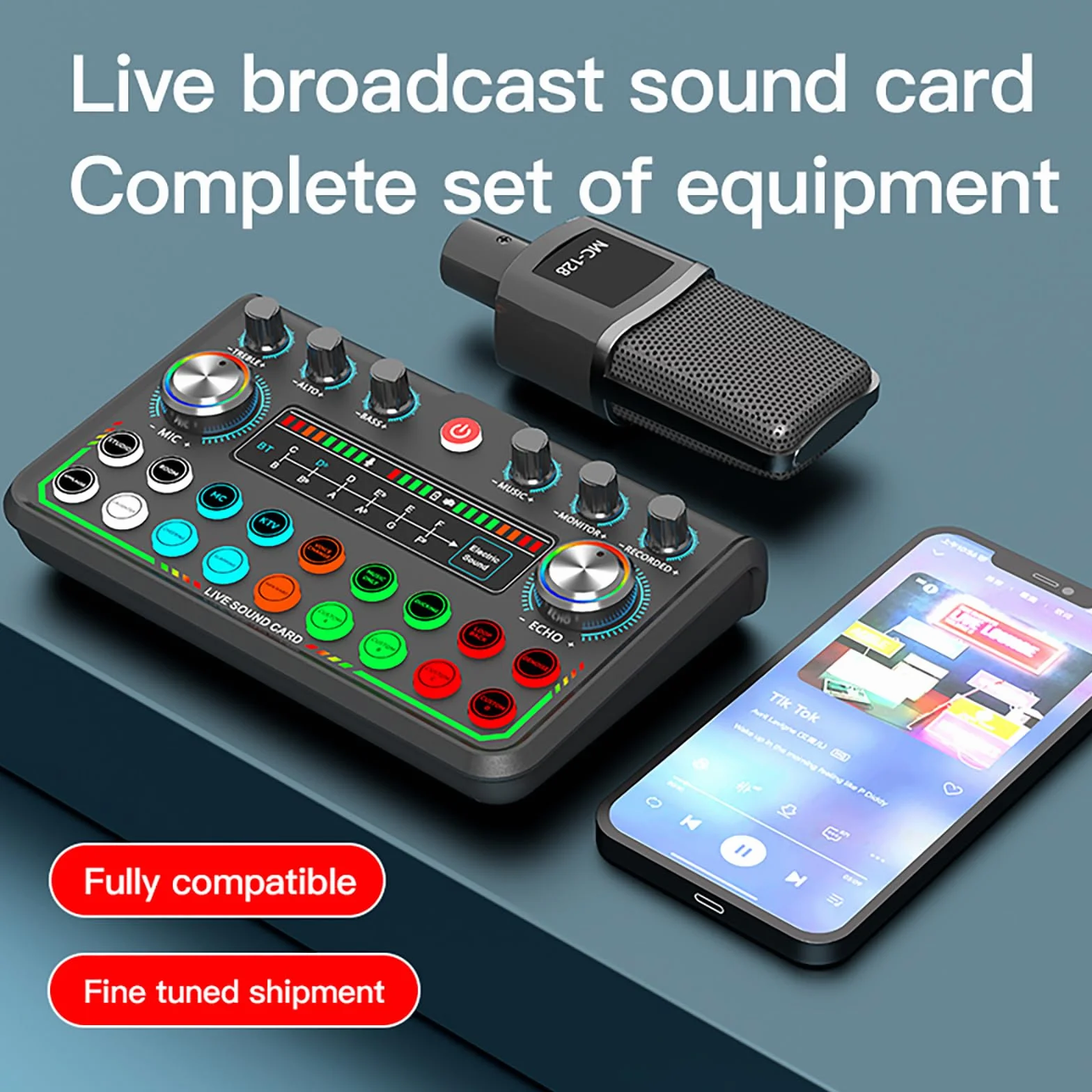NEWFUN Table de Mixage,Audio Mixer, Compatible Avec les Ordinateurs et les Smartphones Pour les DJ, les Enregistrements en Studio de Musique, le Streaming en Direct