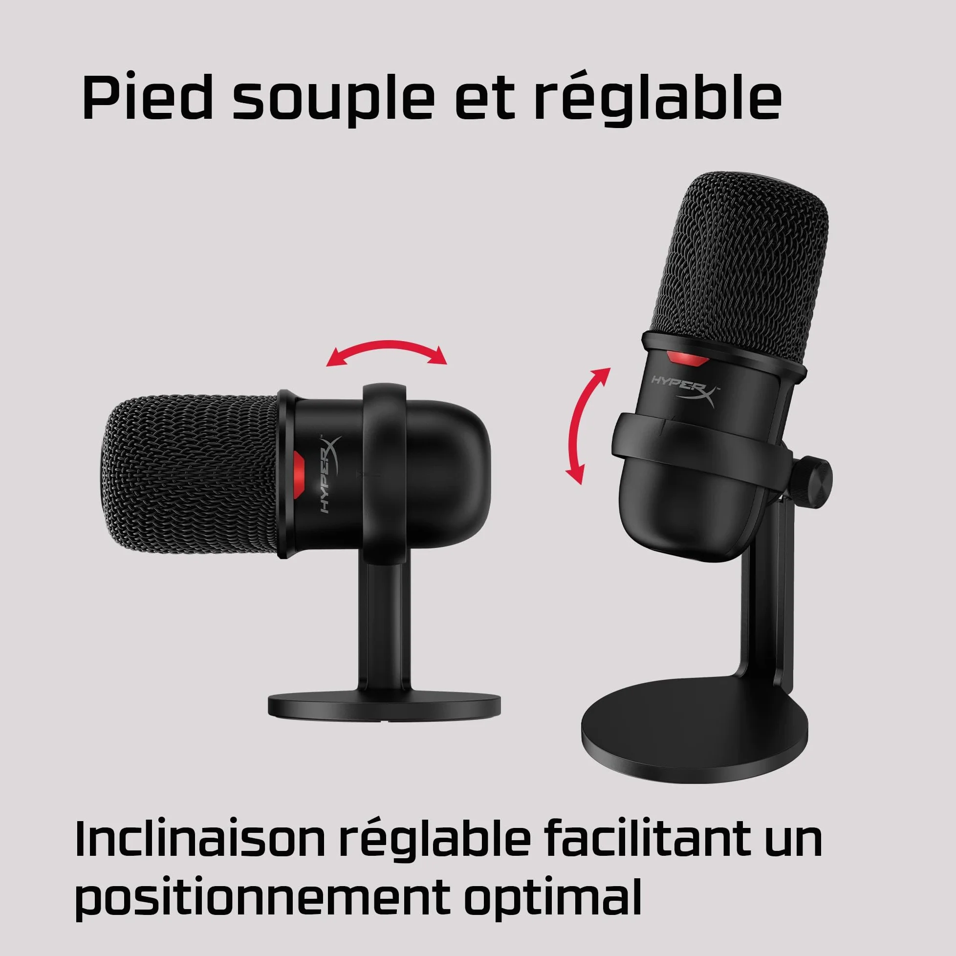 HyperX SoloCast – Microphone de jeu USB à condensateur, pour PC, PS4 et Mac, Désactivation du micro par pression, Diagramme polaire cardioïde, Gaming, Streaming, Podcasts, Twitch, YouTube, Discord