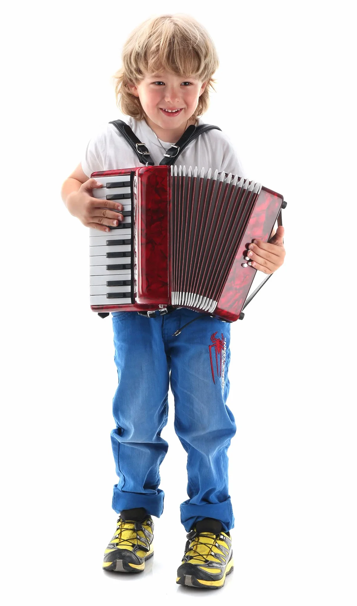 Classic Cantabile Secondo Junior Accordéon 8 Basses (22 touches aiguës, 8 touches basses, incl. sangle de transport et housse) rouge
