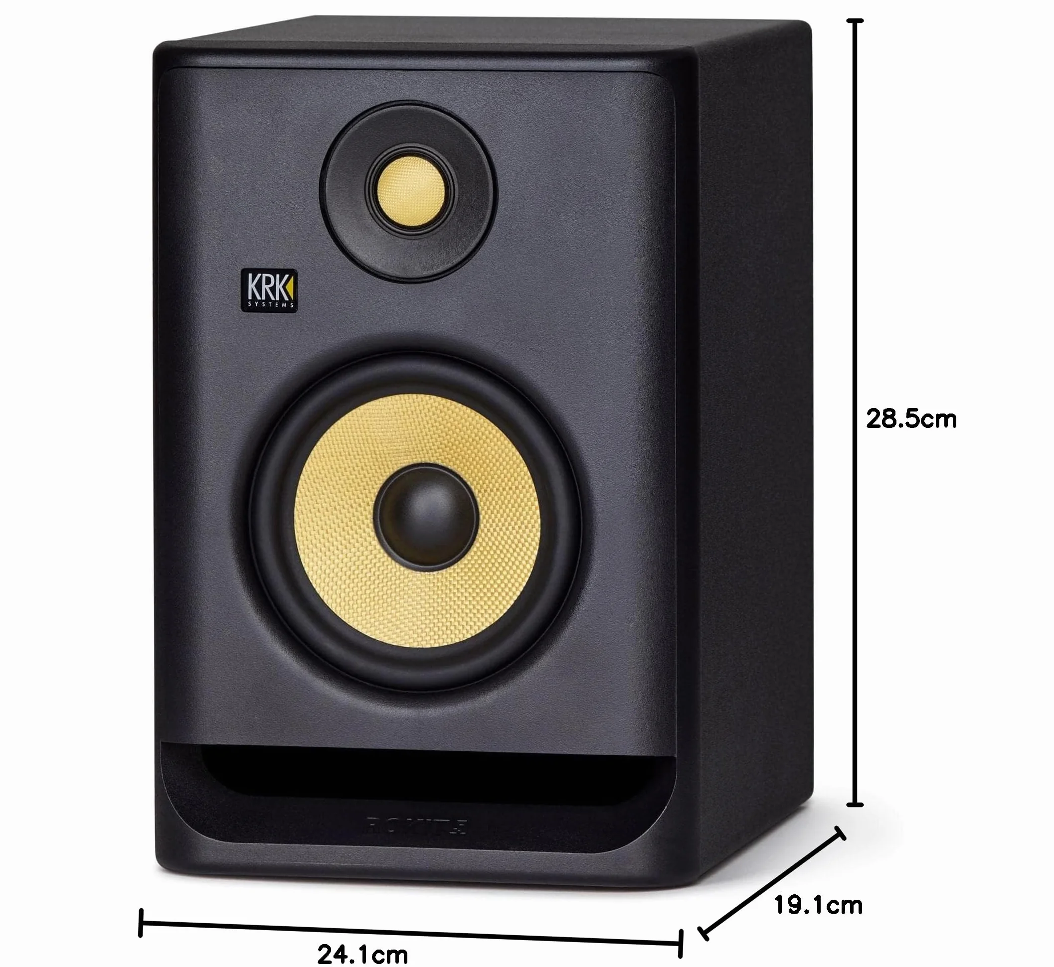 Enceinte de Monitoring Studio 5" KRK ROKIT RP5 G4 – Enceinte active de studio Conçue aux USA – Classe D – Égaliseur LCD – Réglages d'égalisation graphique, Connecteurs TRS/XLR, Compatible avec App KRK