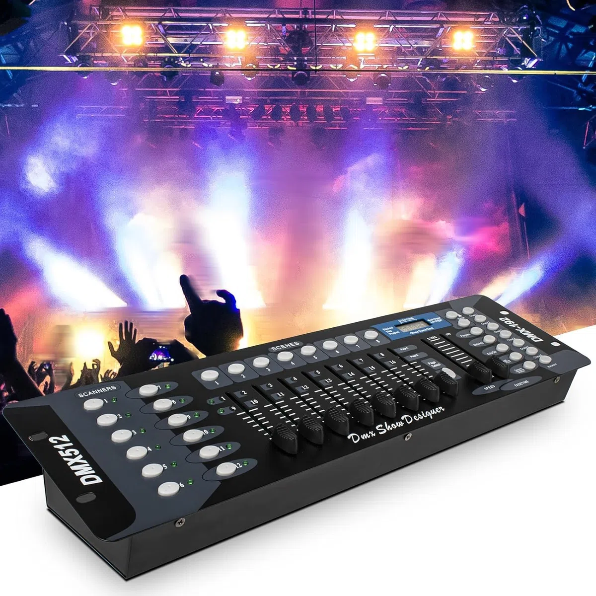 SHEHDS 192 DMX Contrôleur DJ - Écran LCD DMX Contrôleur DMX pour DJ Lumières, Pubs, Discothèques