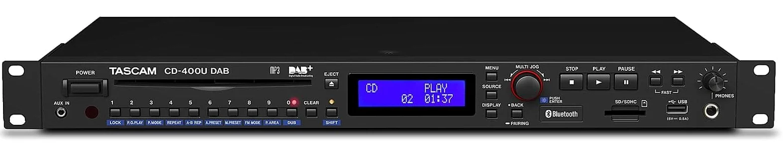 Tascam CD-400Udab Lecteur multimédia avec Tuner et récepteur Bluetooth Noir