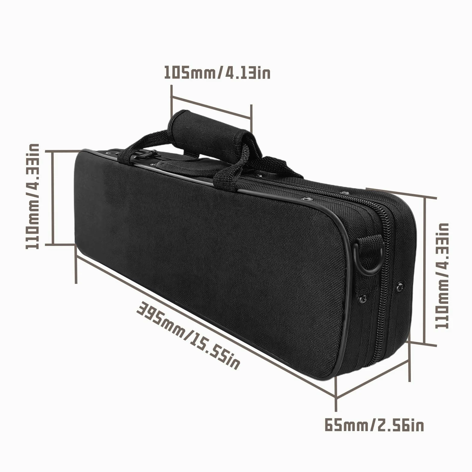 Etui flûte traversière, étui flûte sac de transport valise tissu Oxford imperméable avec bandoulière réglable, sac flûte sac messager accessoires Etui à fermeture éclair pour flûtes 16 trous