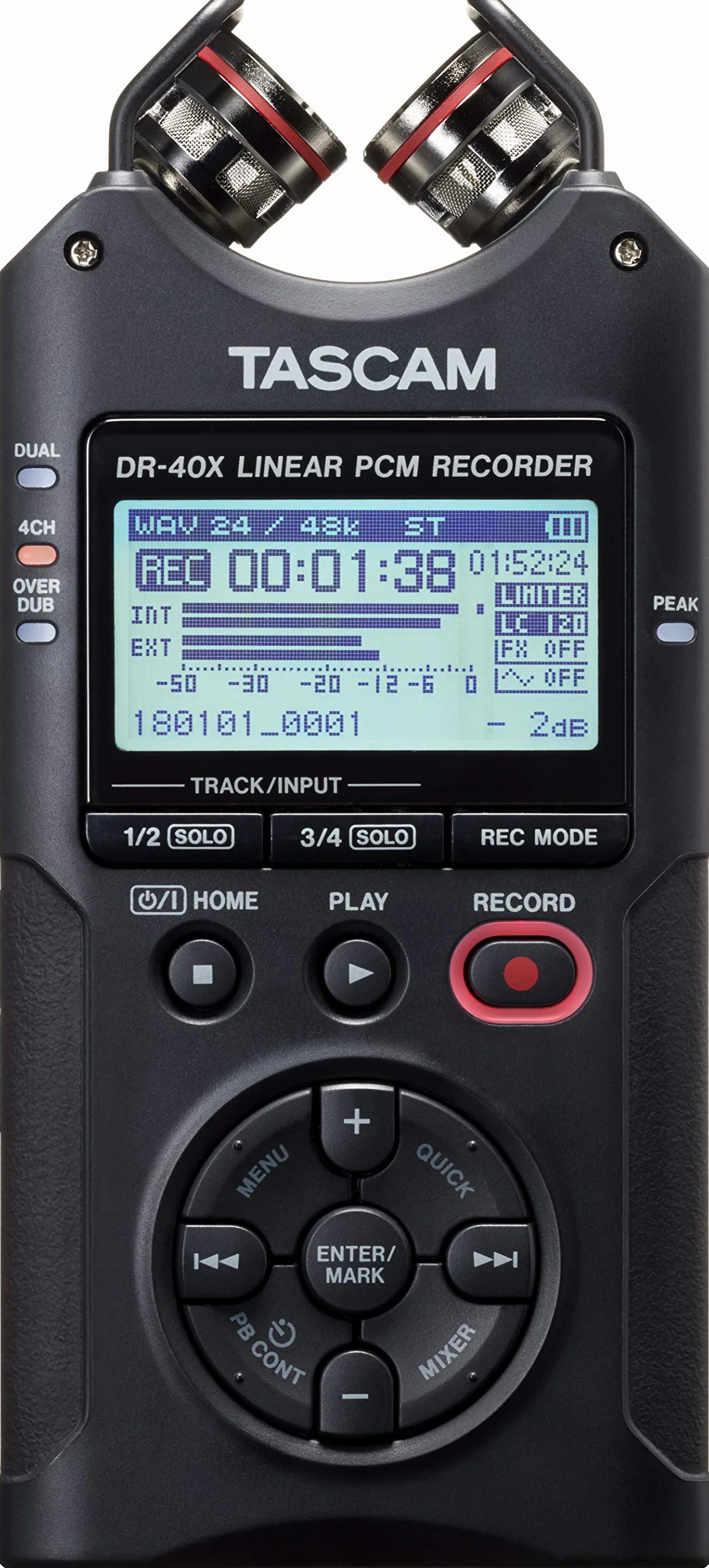 Tascam Enregistreur audio quatre pistes portable DR-40X et interface USB