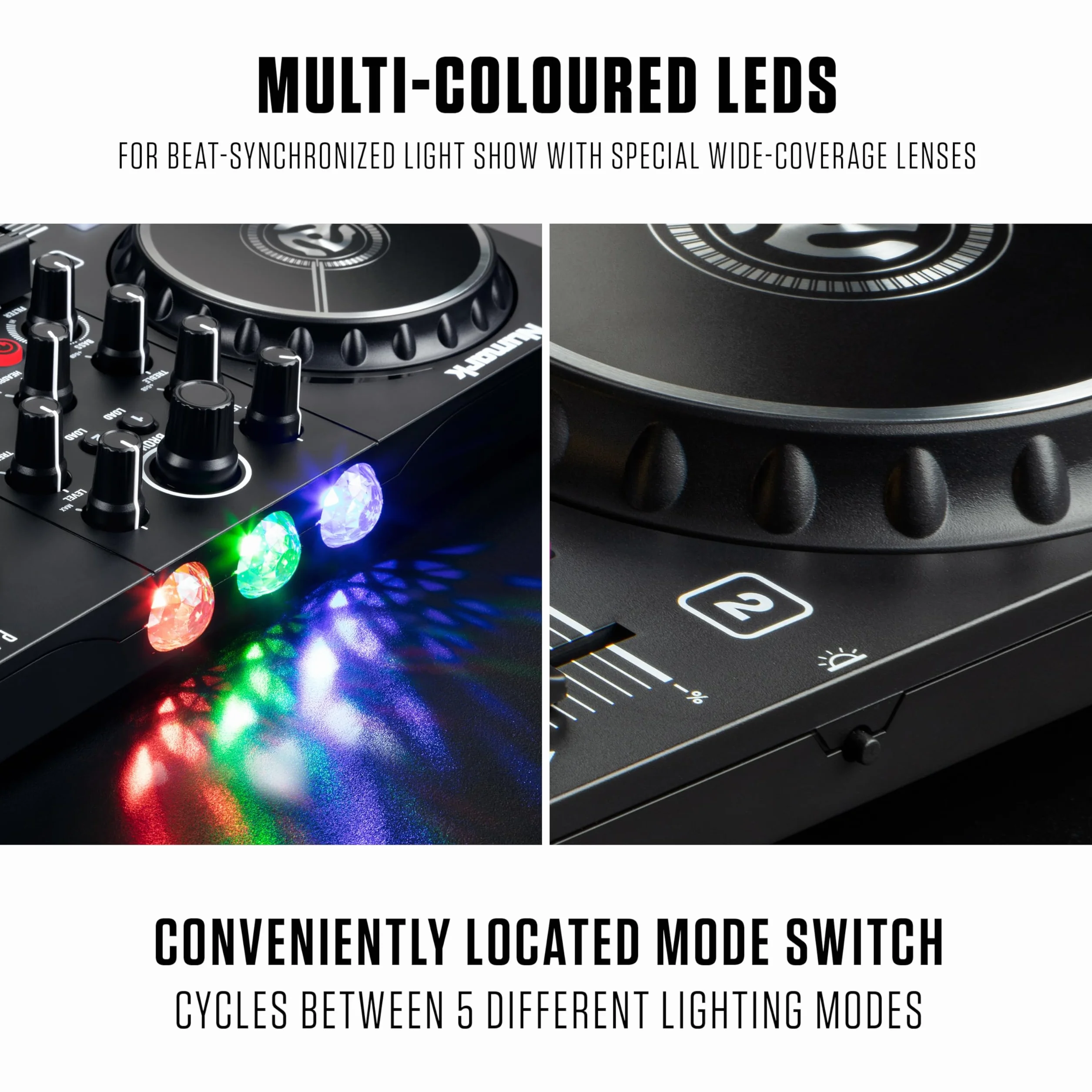 Numark Party Mix II Platine DJ avec Lumières LED, Carte Son et Table de Mixage, avec Serato DJ Lite pour Mac et Win OS