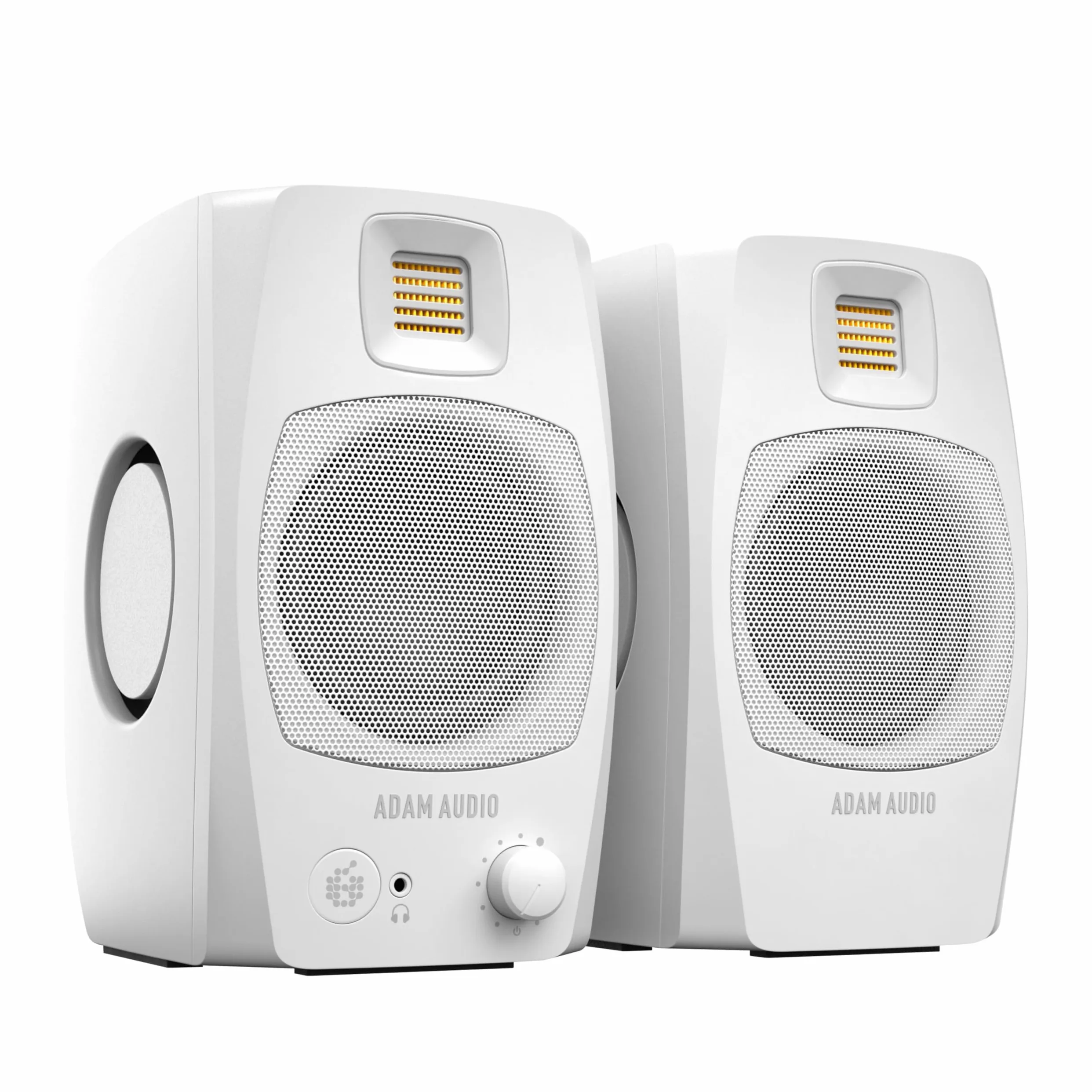 Système de monitoring de bureau amplifié ADAM Audio D3V avec port USB-C (vendues par paire, couleur blanche)